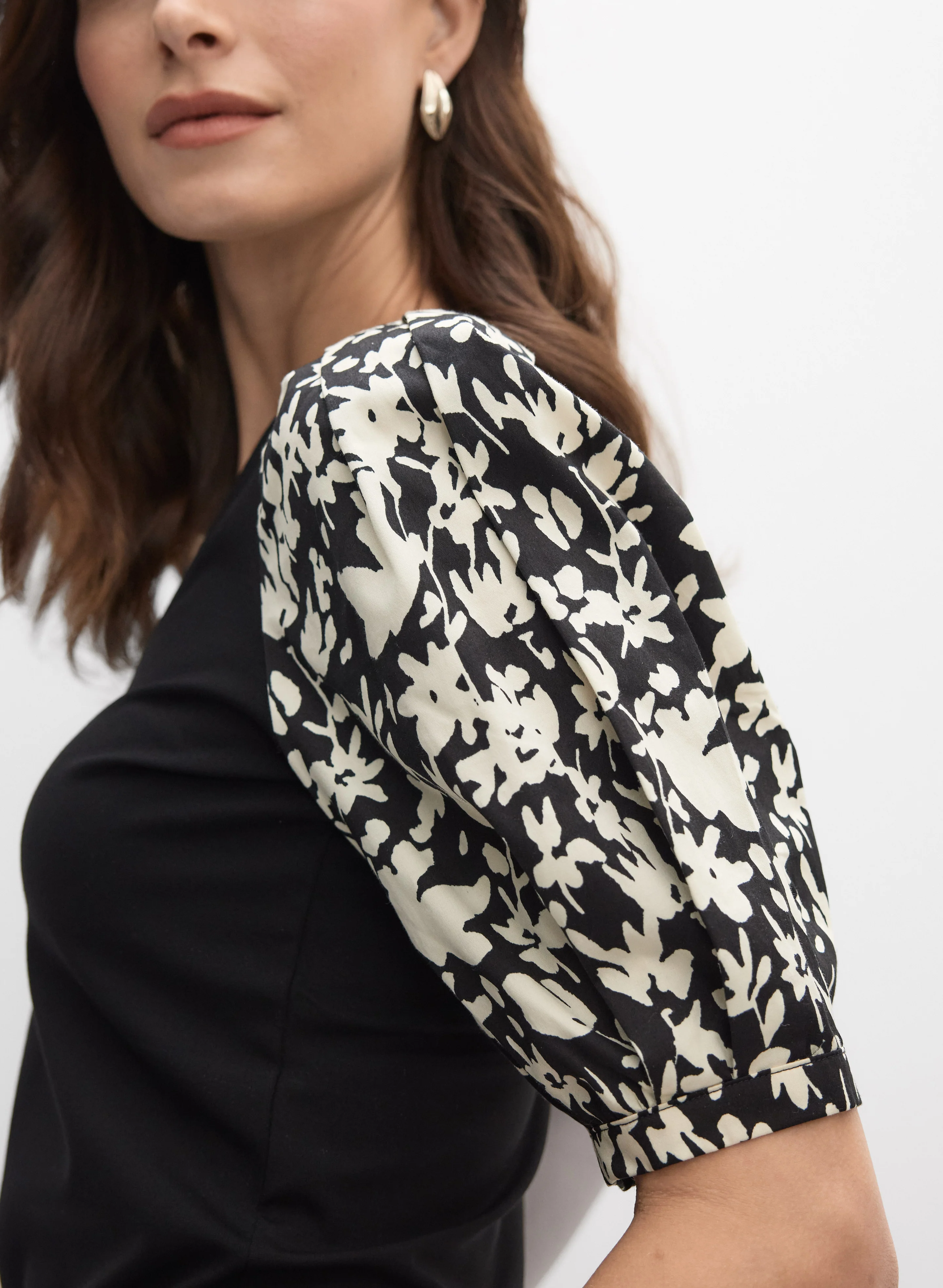 Floral Print Sleeve Top - Image 2