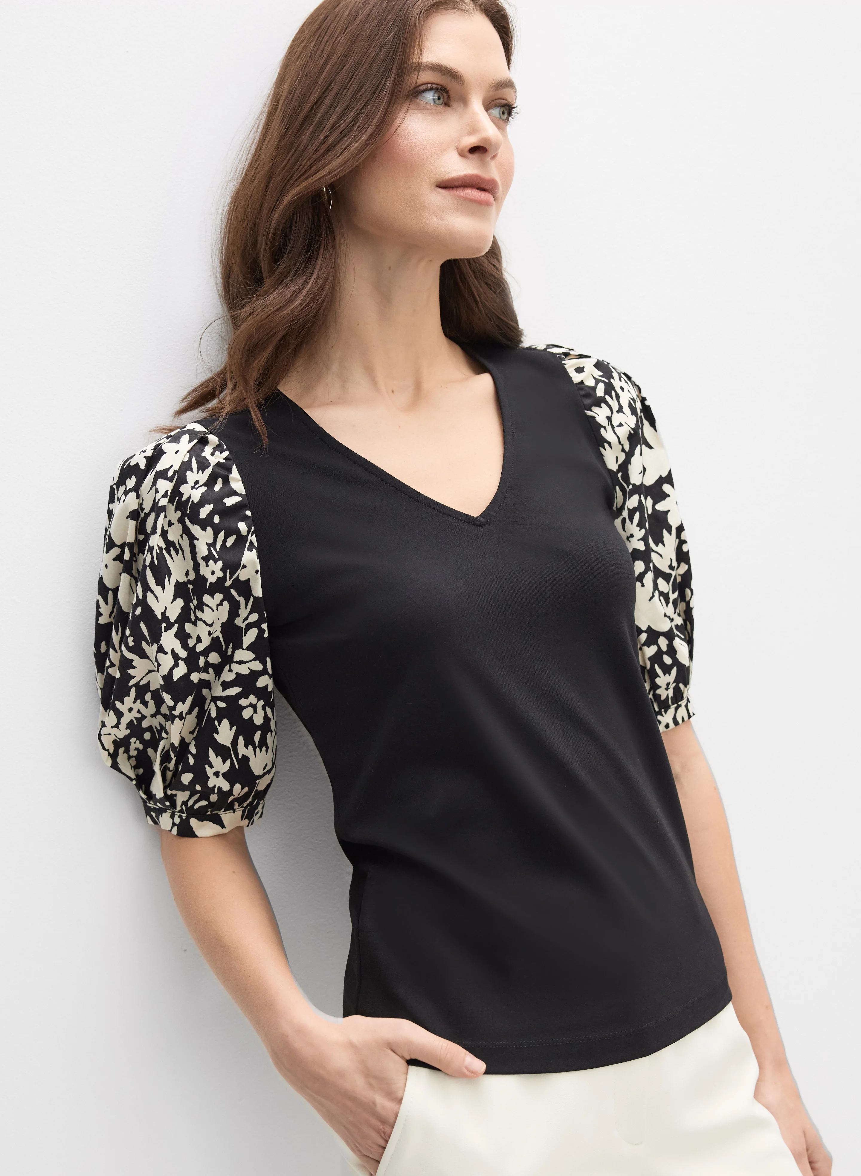 Floral Print Sleeve Top - Image 5