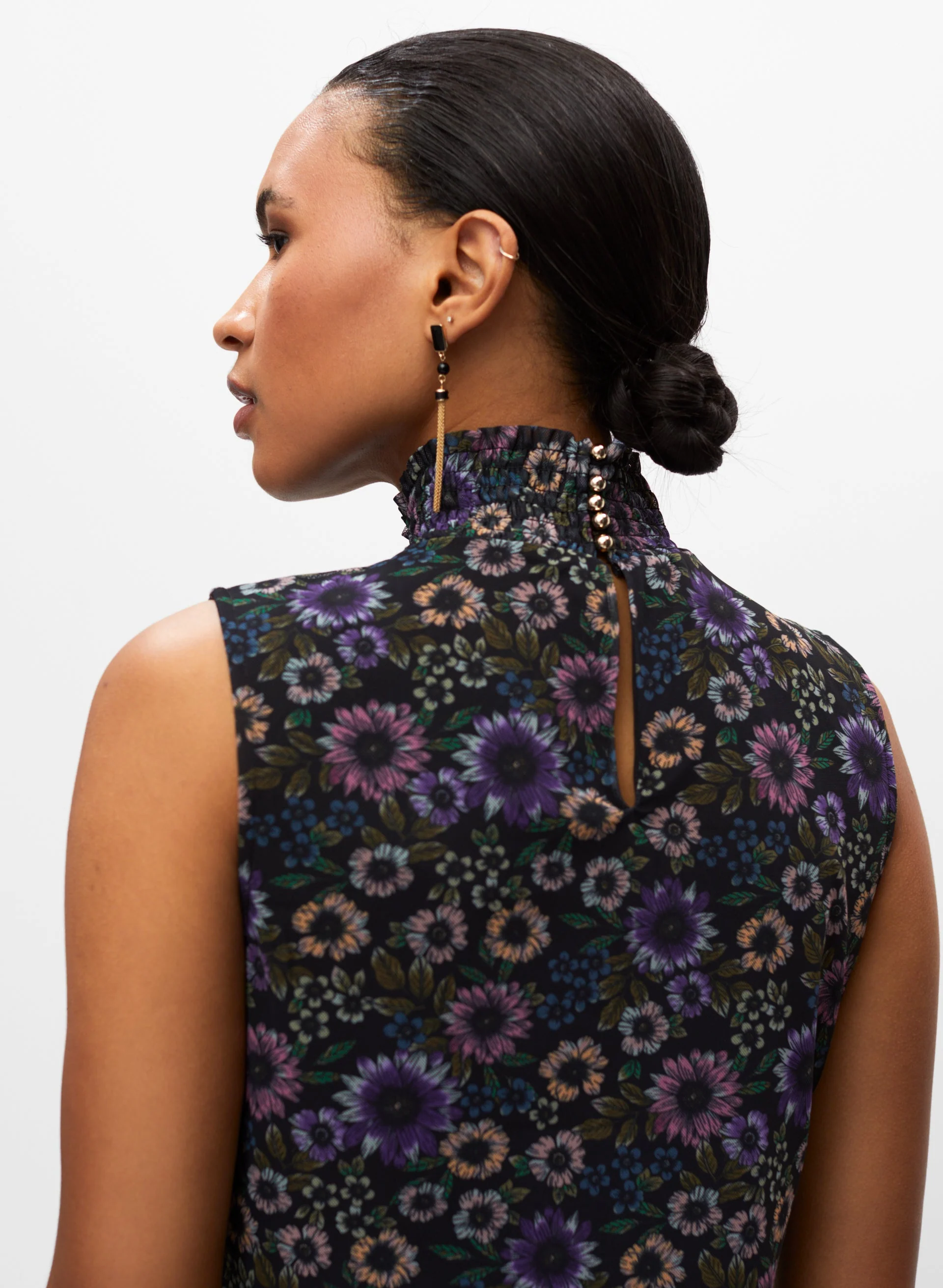Floral Print Sleeveless Top - Image 4
