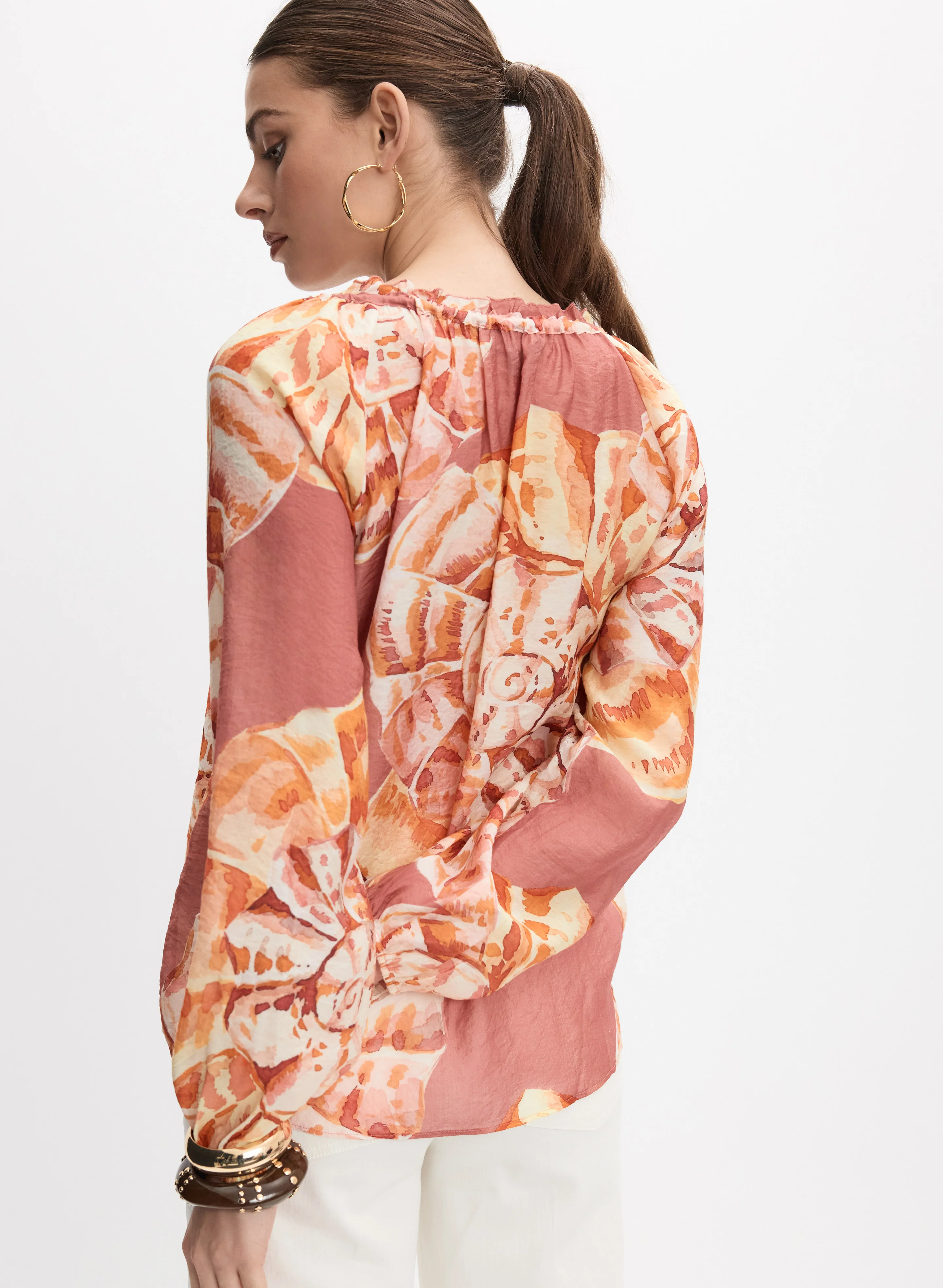 Floral Split-Neck Blouse - Image 4