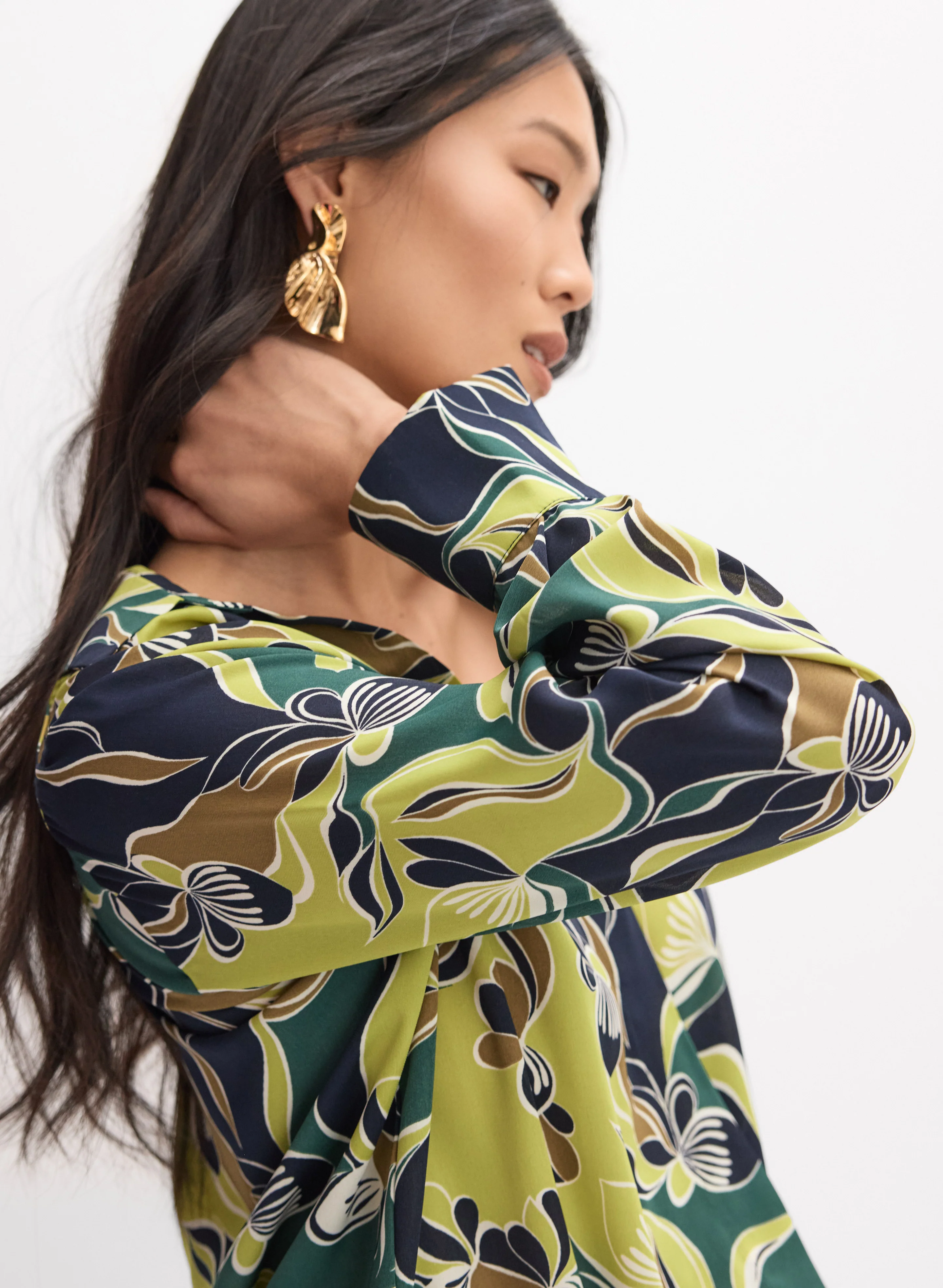 Floral Wrap-Style Blouse - Image 2