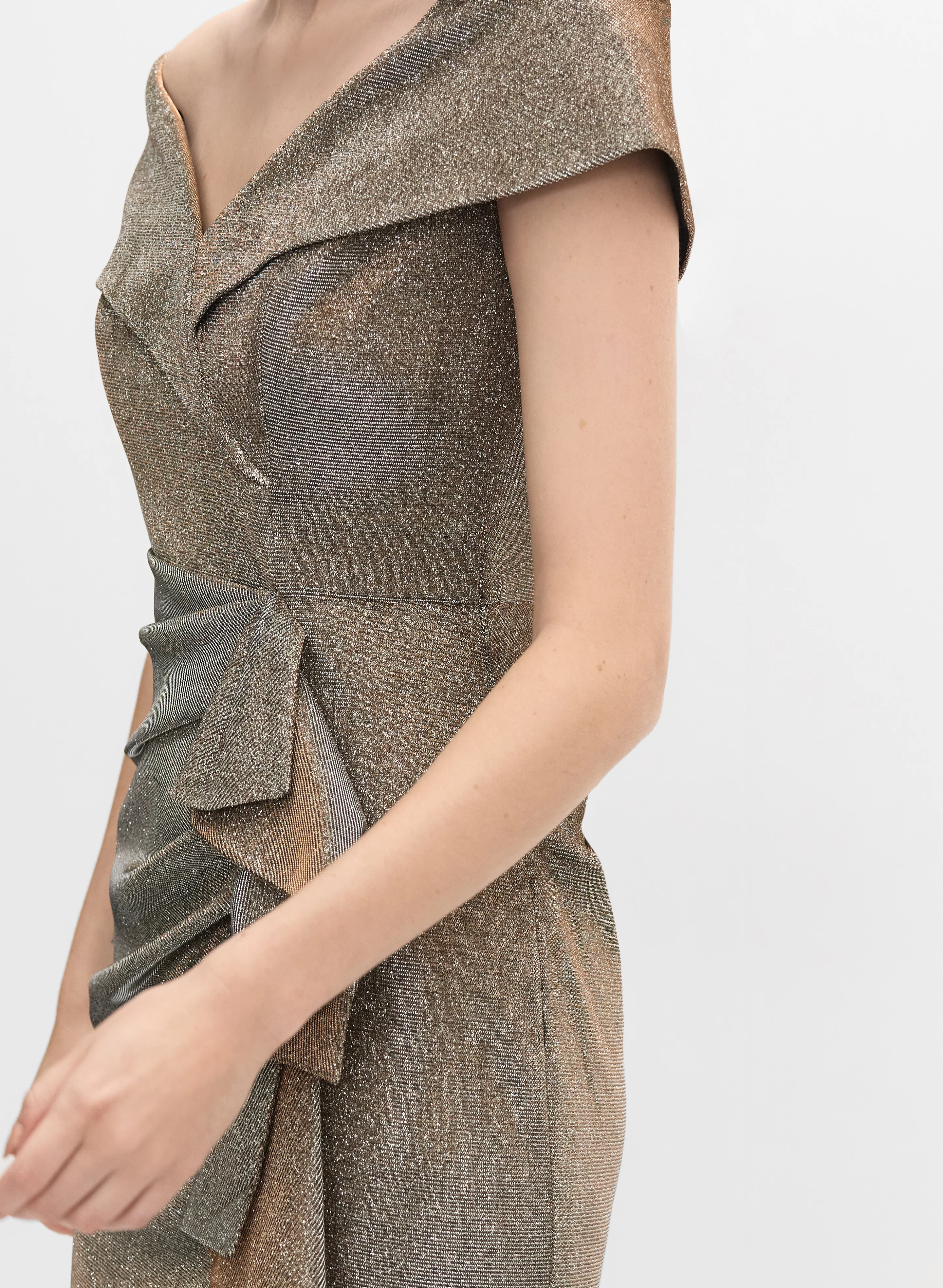 Foil Off-The-Shoulder Dress - Image 2