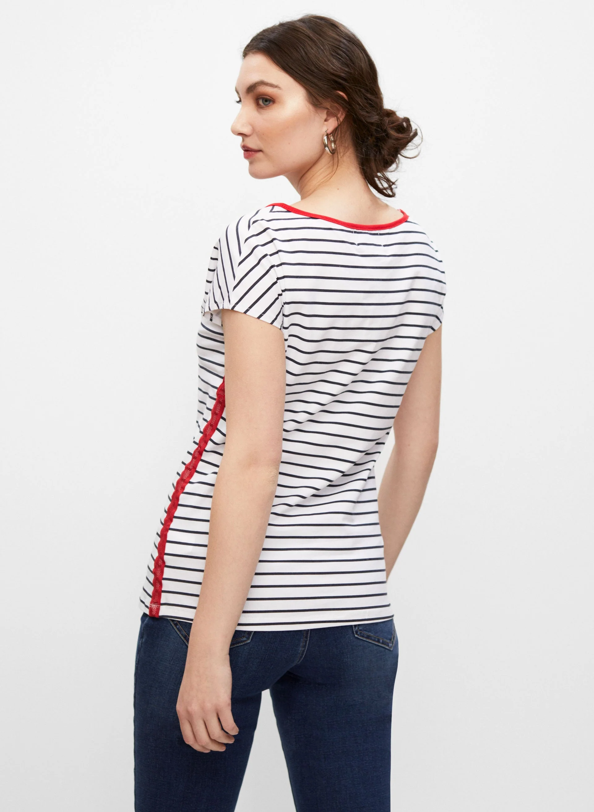 Frank Lyman - Stripe Print Graphic Tee - Image 2