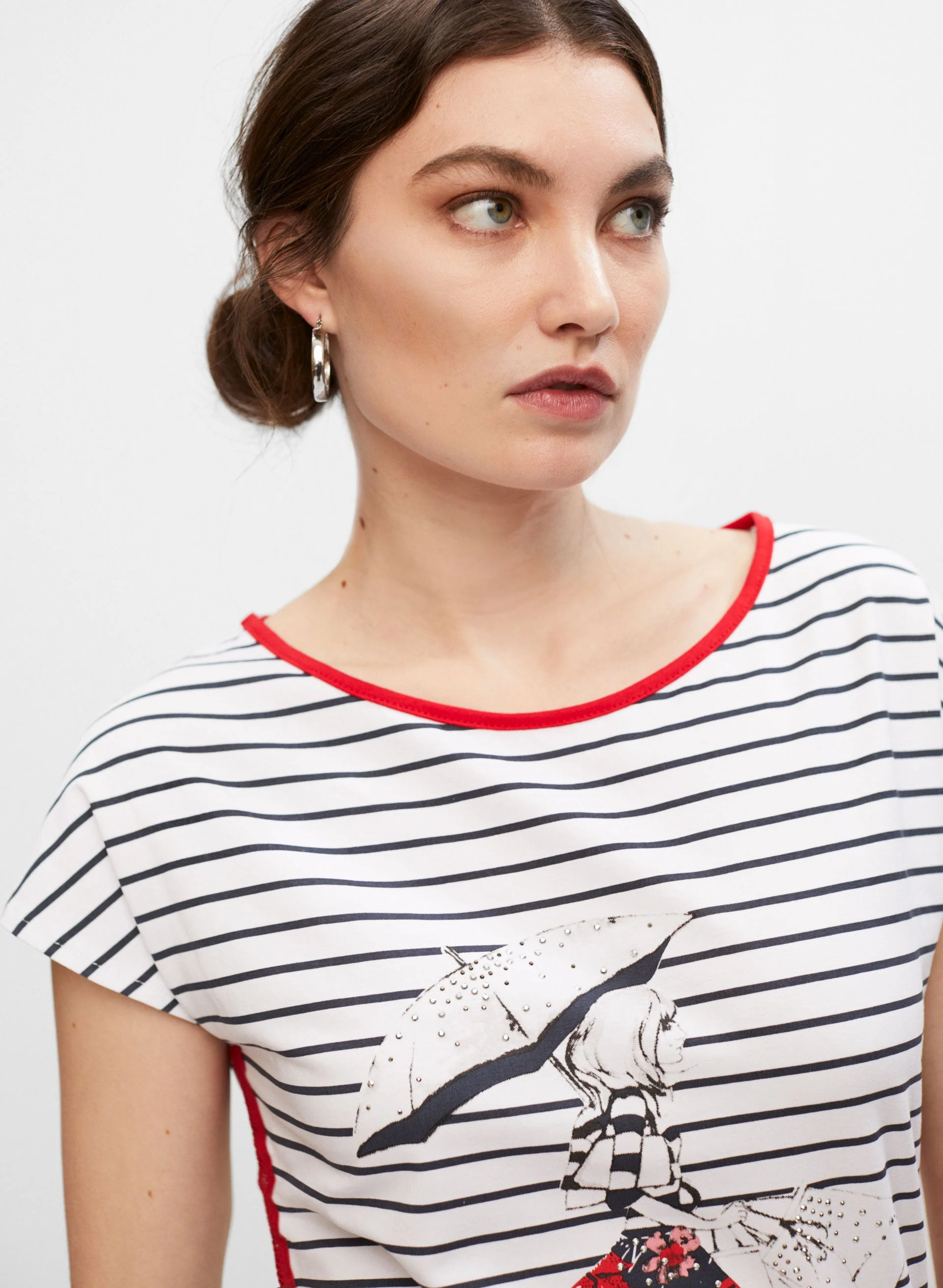 Frank Lyman - Stripe Print Graphic Tee - Image 3