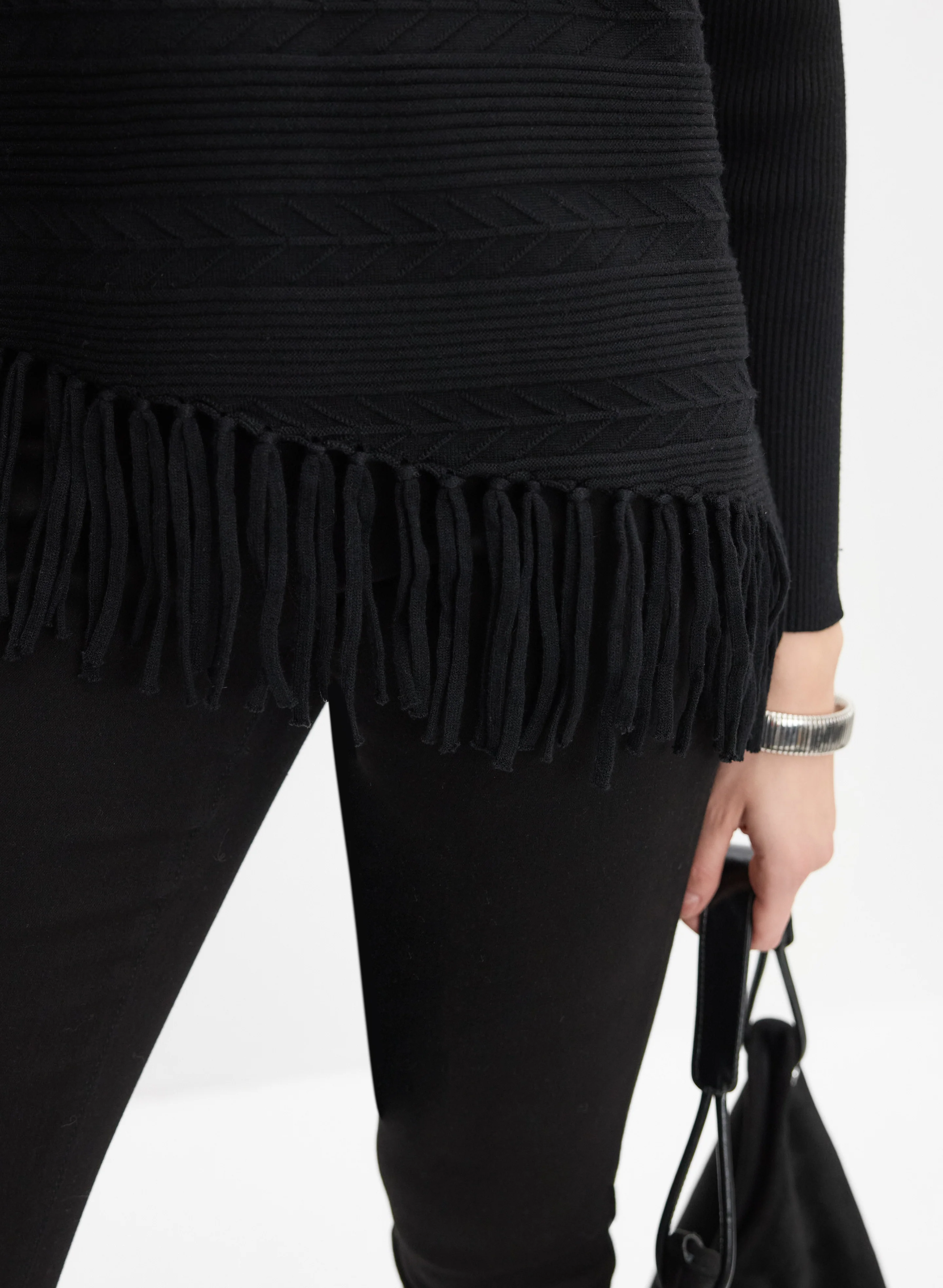 Fringe Hem Pullover - Image 2