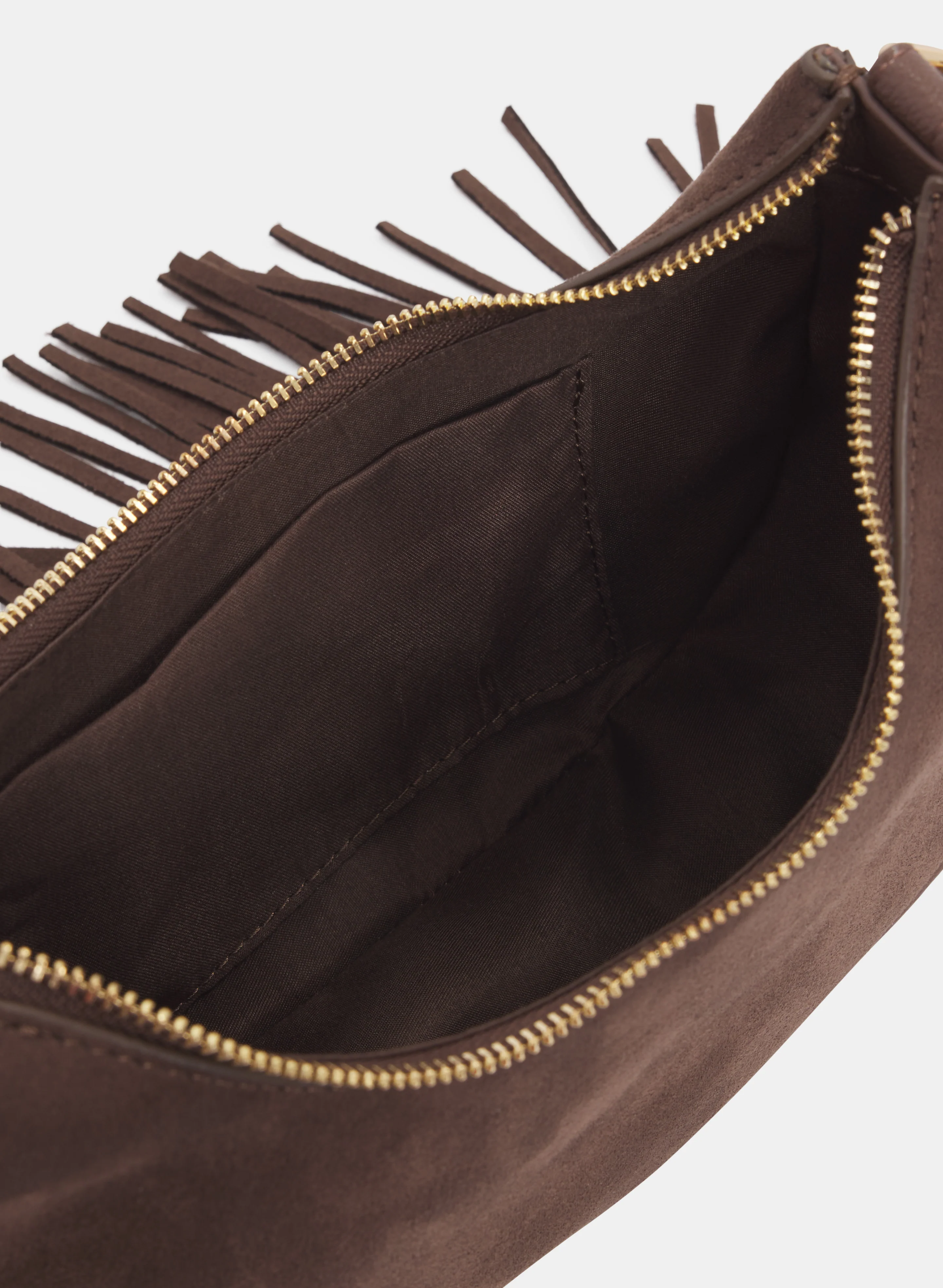 Fringed Faux-Suede Shoulder Bag - Image 4
