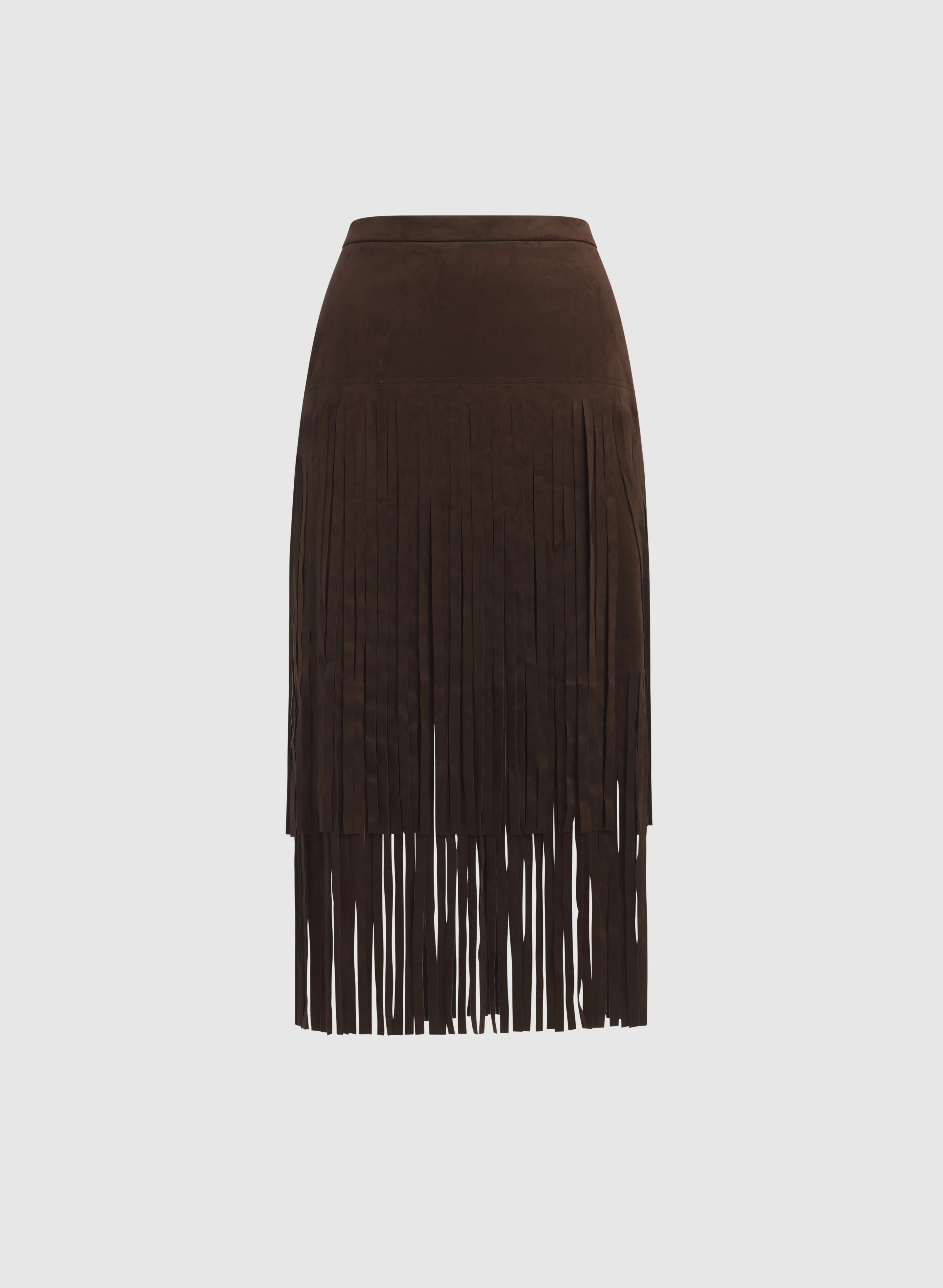 Fringed Faux-Suede Skirt - Image 5
