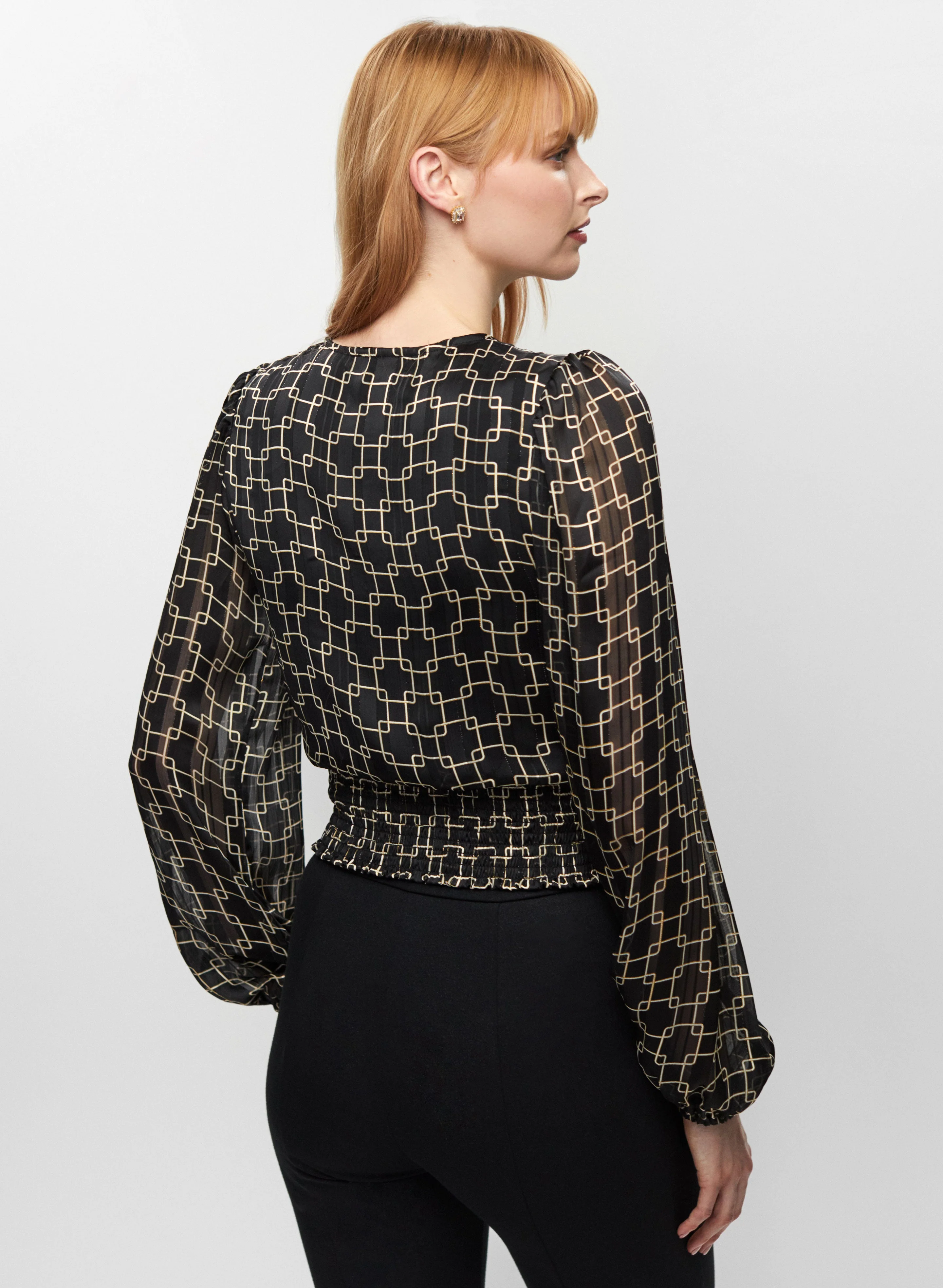 Geometric Motif Blouse - Image 4