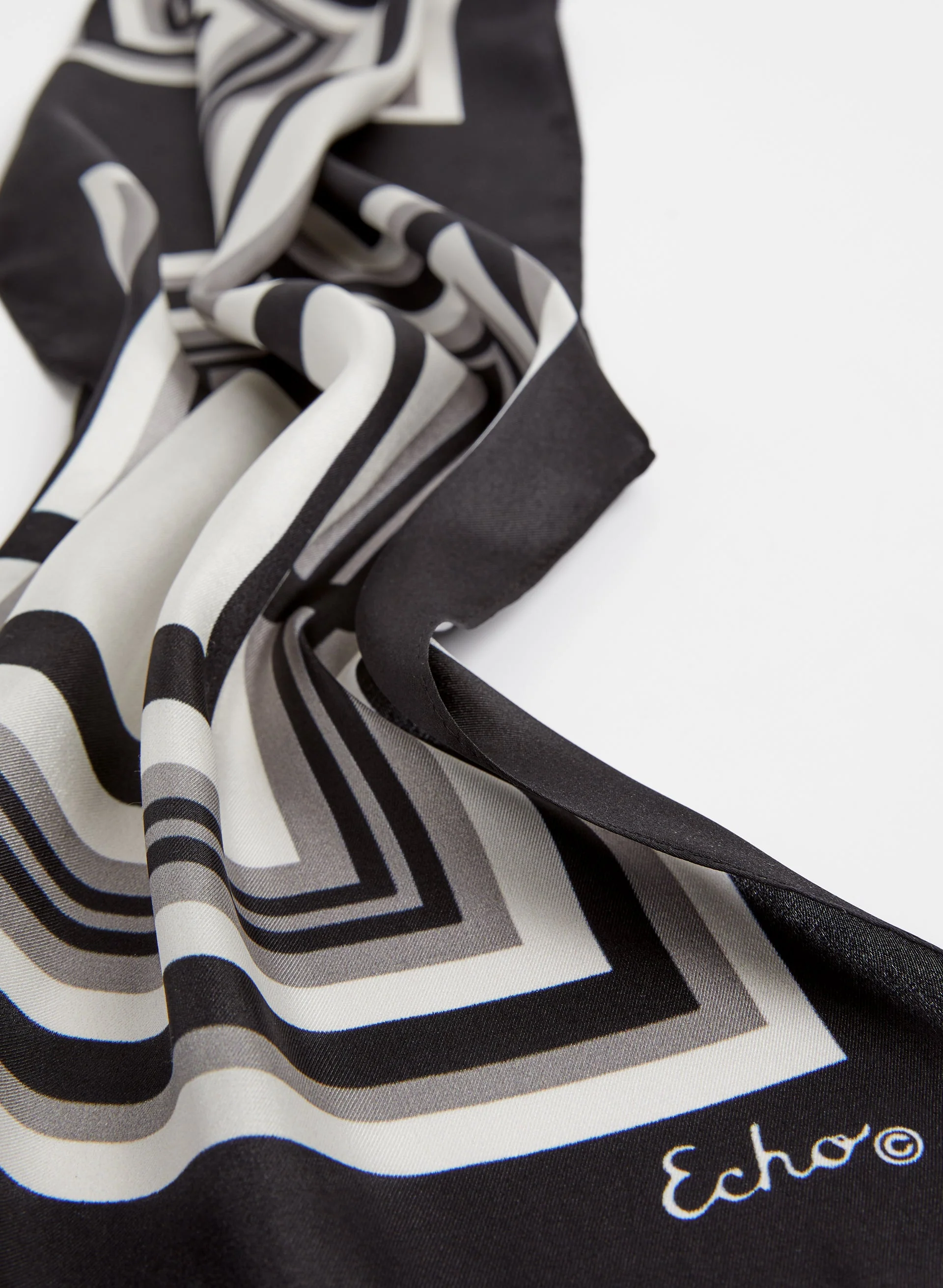 Geometric Print Silk Scarf - Image 2
