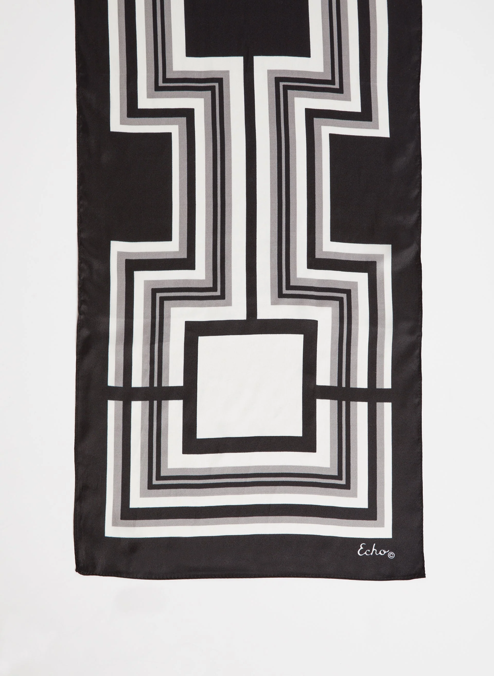 Geometric Print Silk Scarf - Image 4
