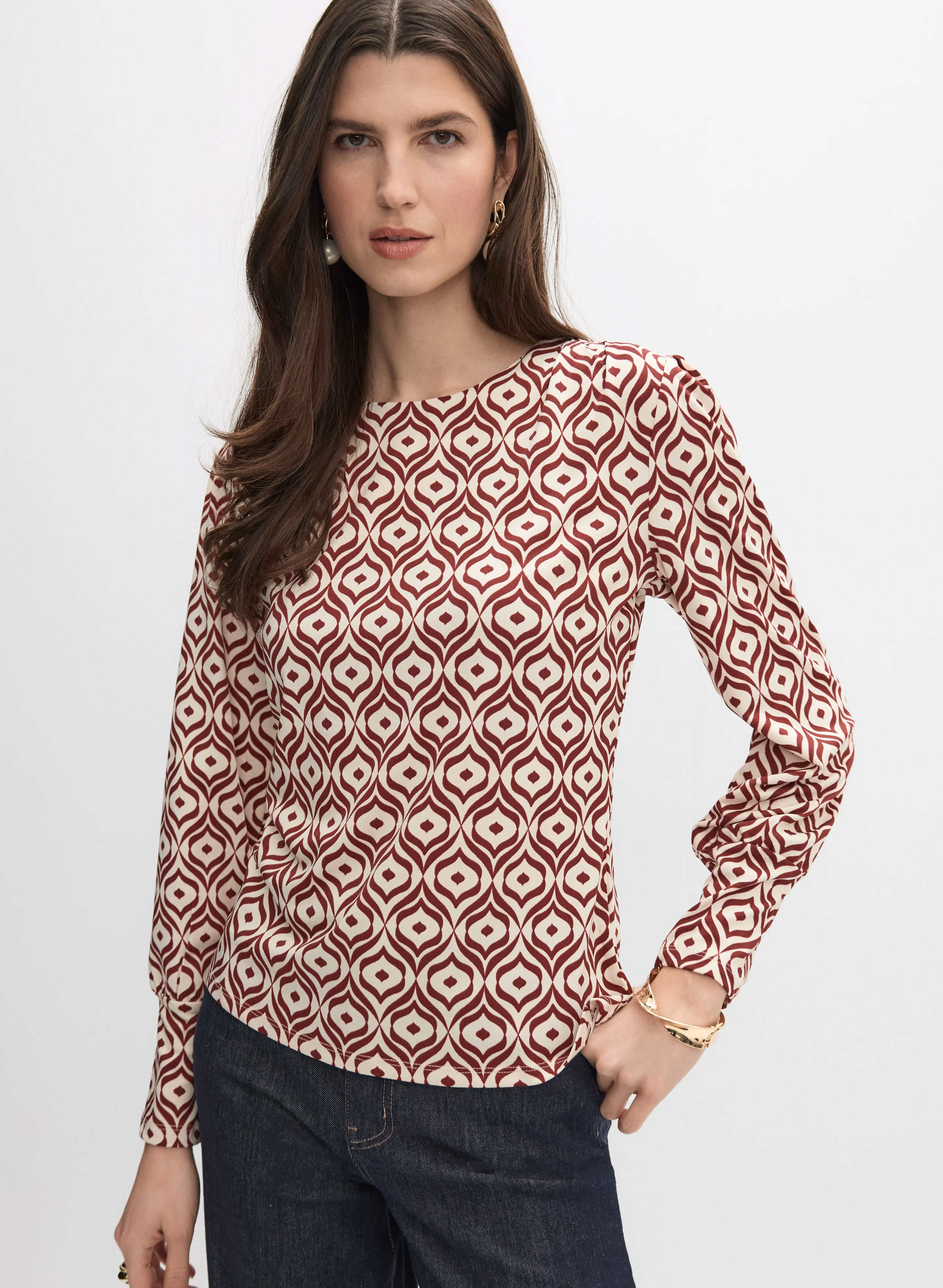 Geometric Print Top - Image 5