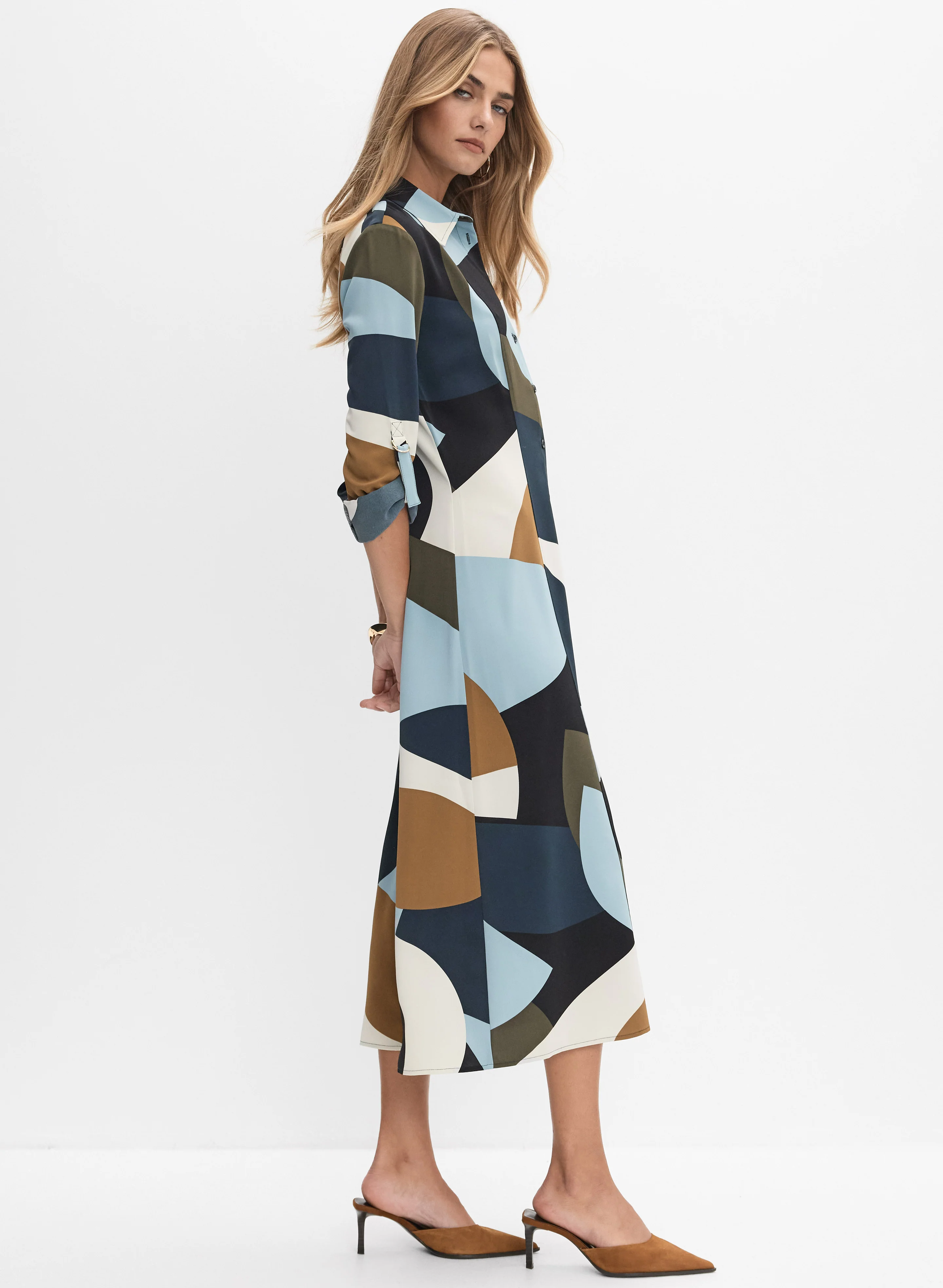 Geometric Shirt Dress - Image 2