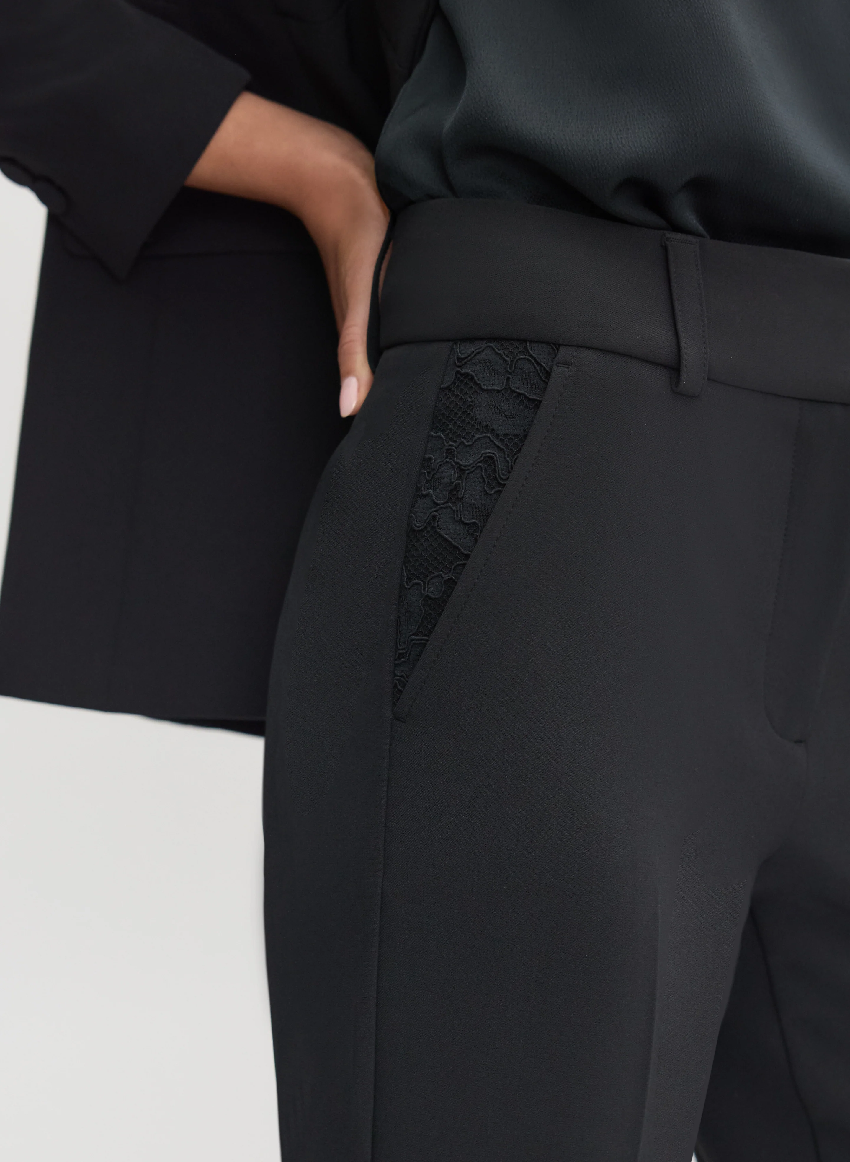 Giselle Lace Insert Slim-Leg Pants - Image 4