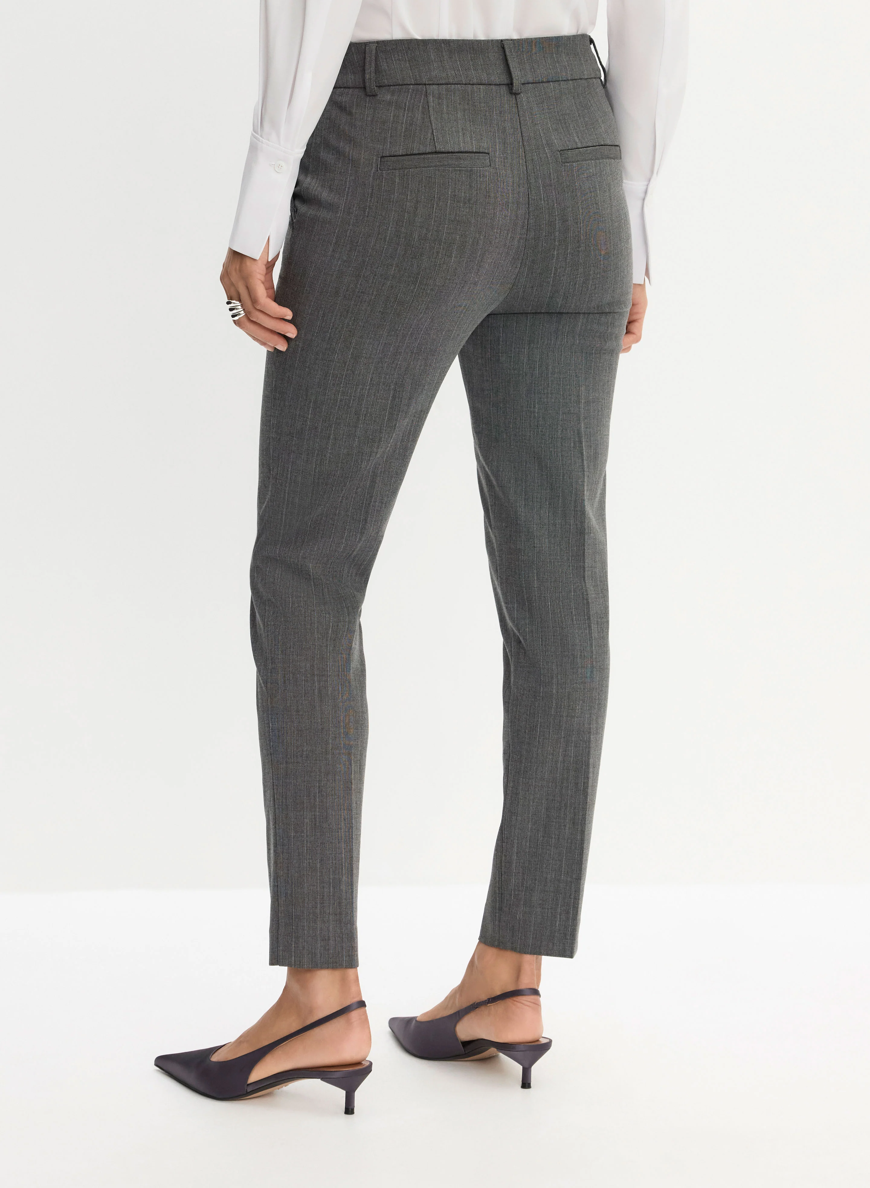 Giselle Pinstripe Slim-Leg Pants - Image 2
