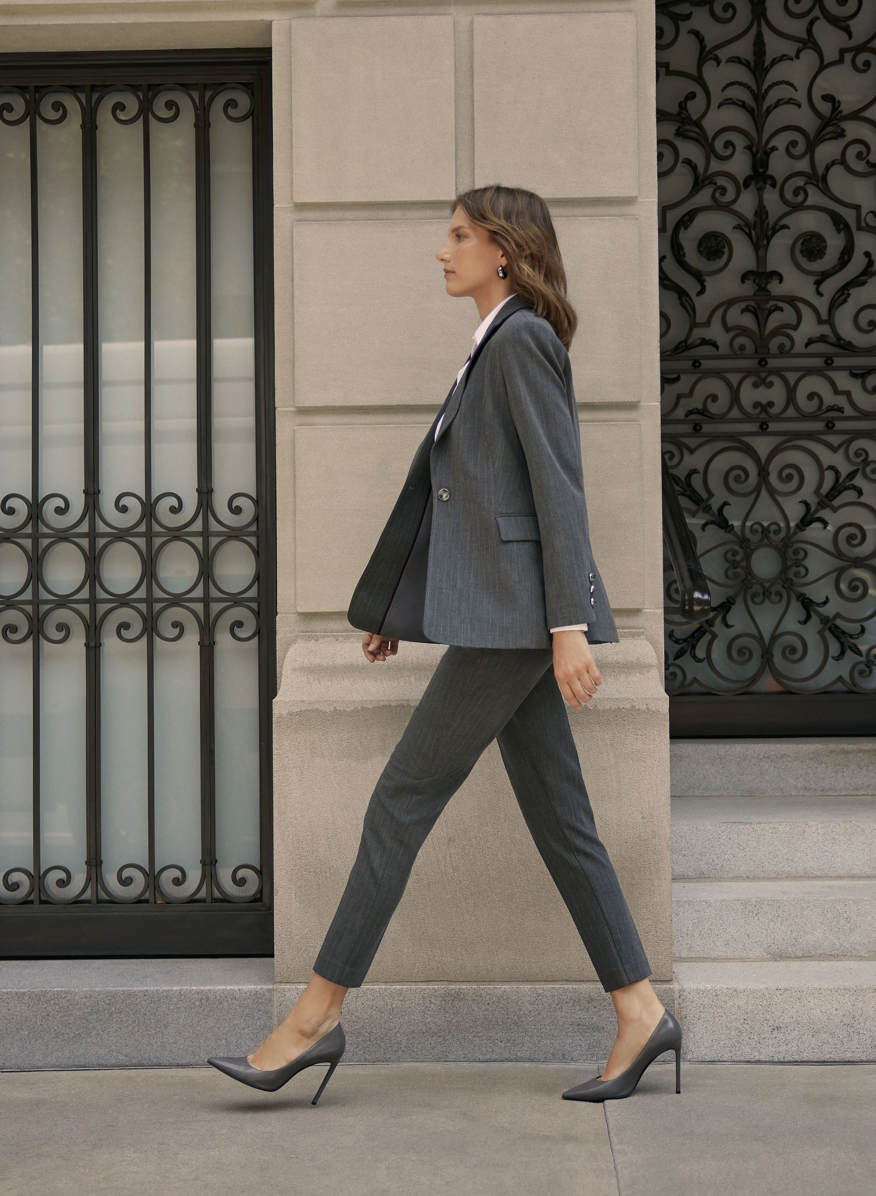 Giselle Pinstripe Slim-Leg Pants - Image 3