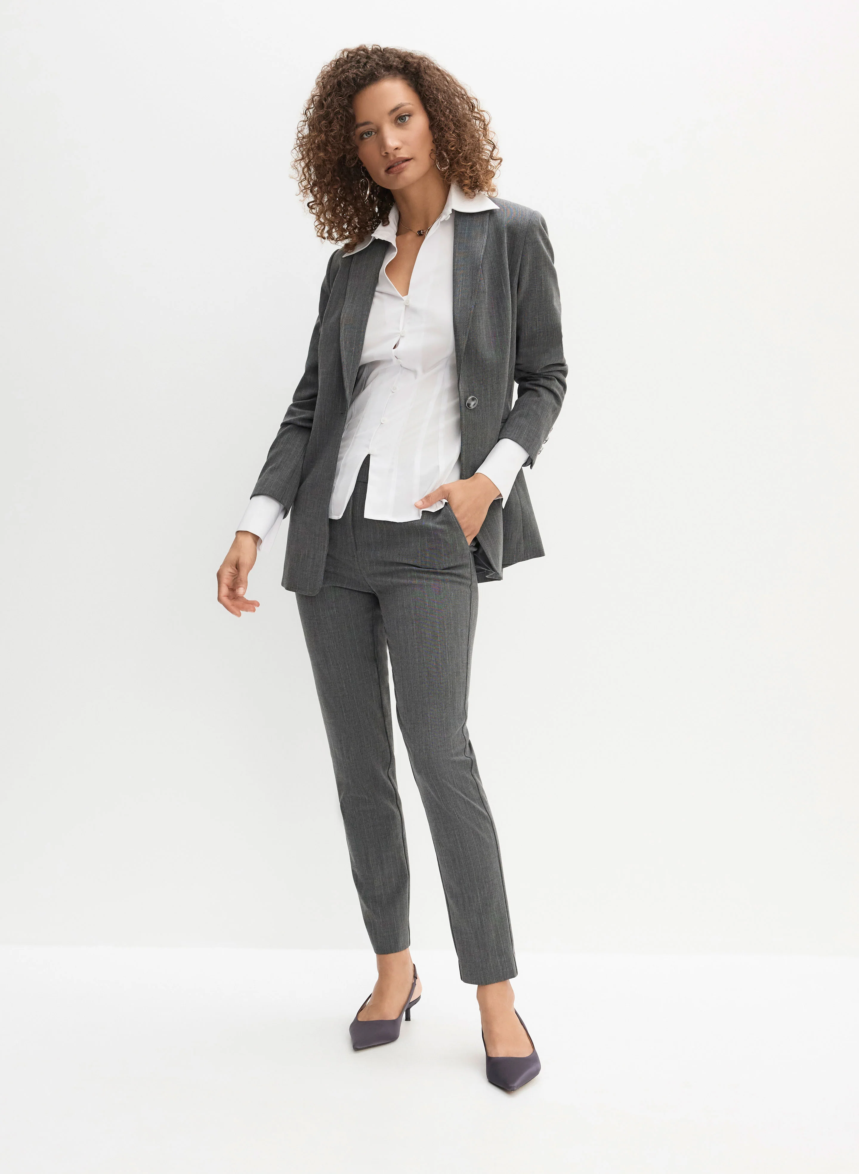 Giselle Pinstripe Slim-Leg Pants - Image 5