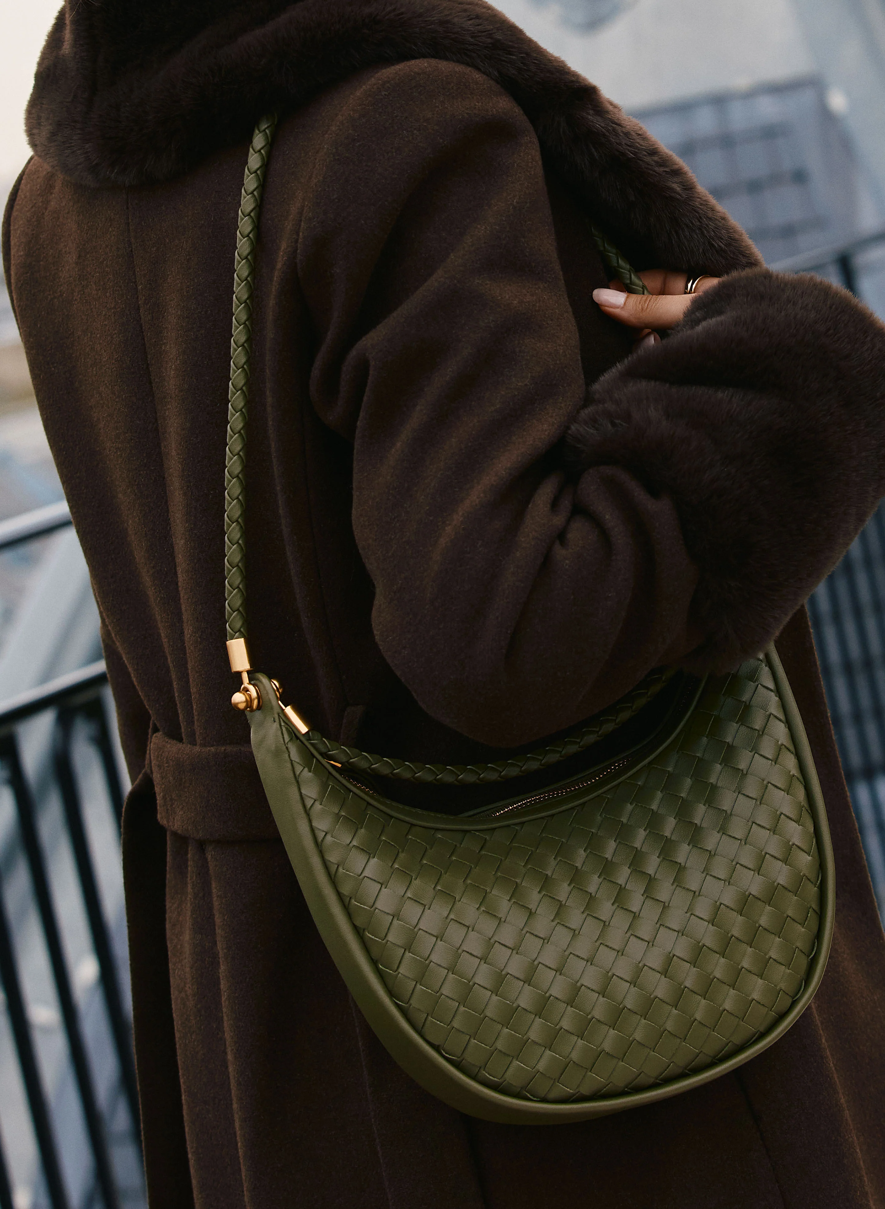 Half-Moon Basket Weave Bag - Image 3