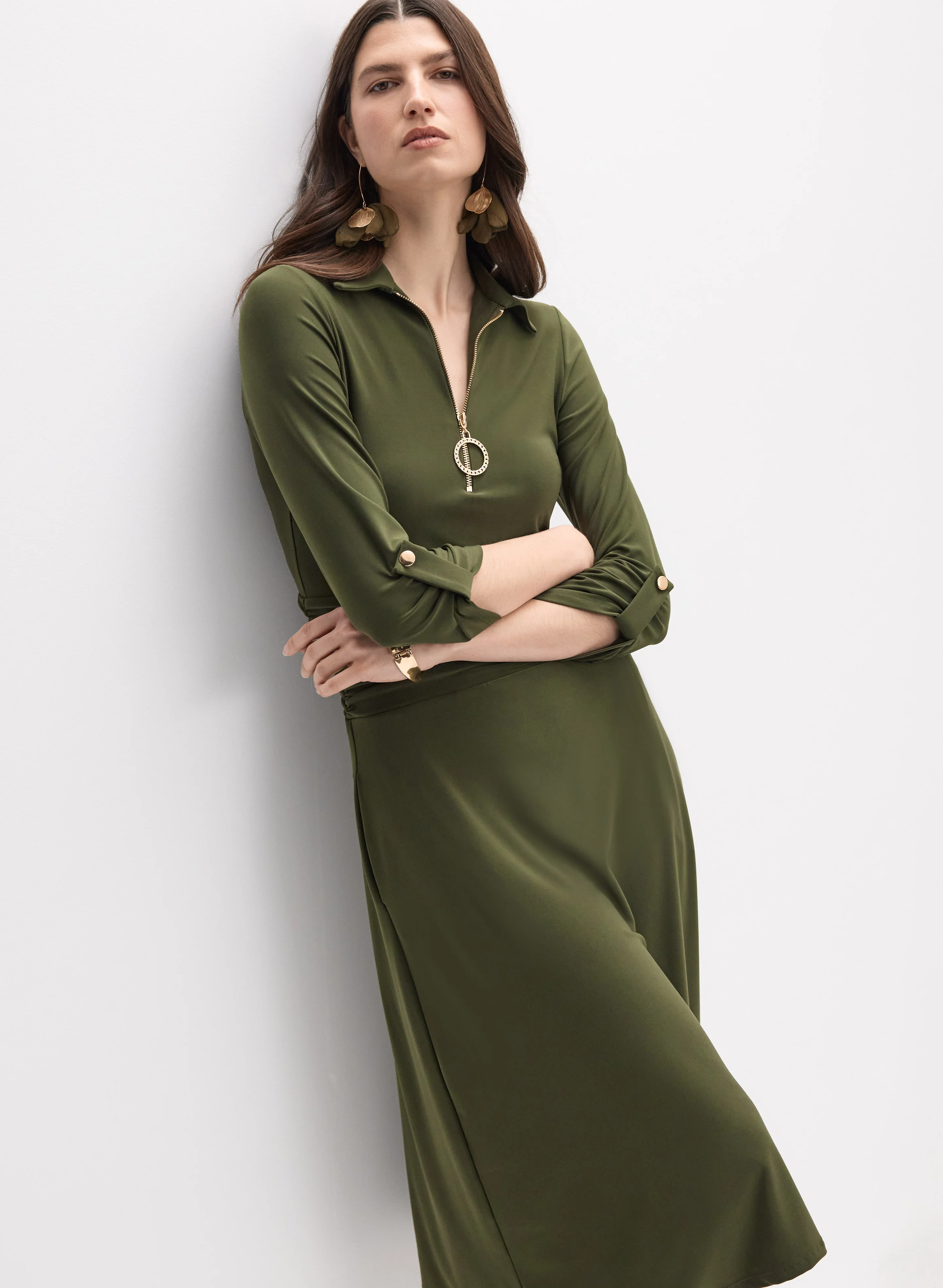 Half-Zip Midi Dress - Image 7