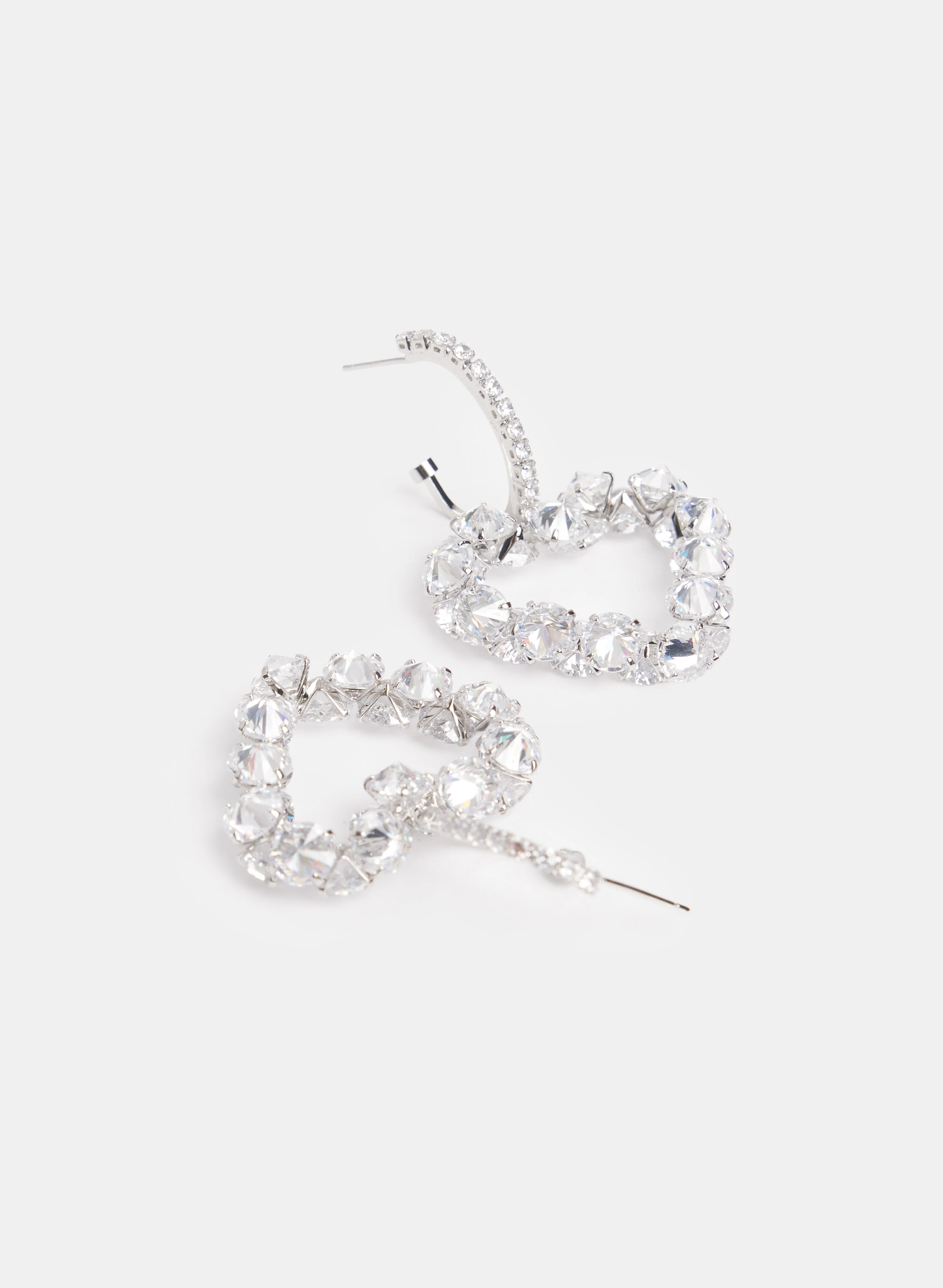 Heart Drop Hoop Earrings - Image 2