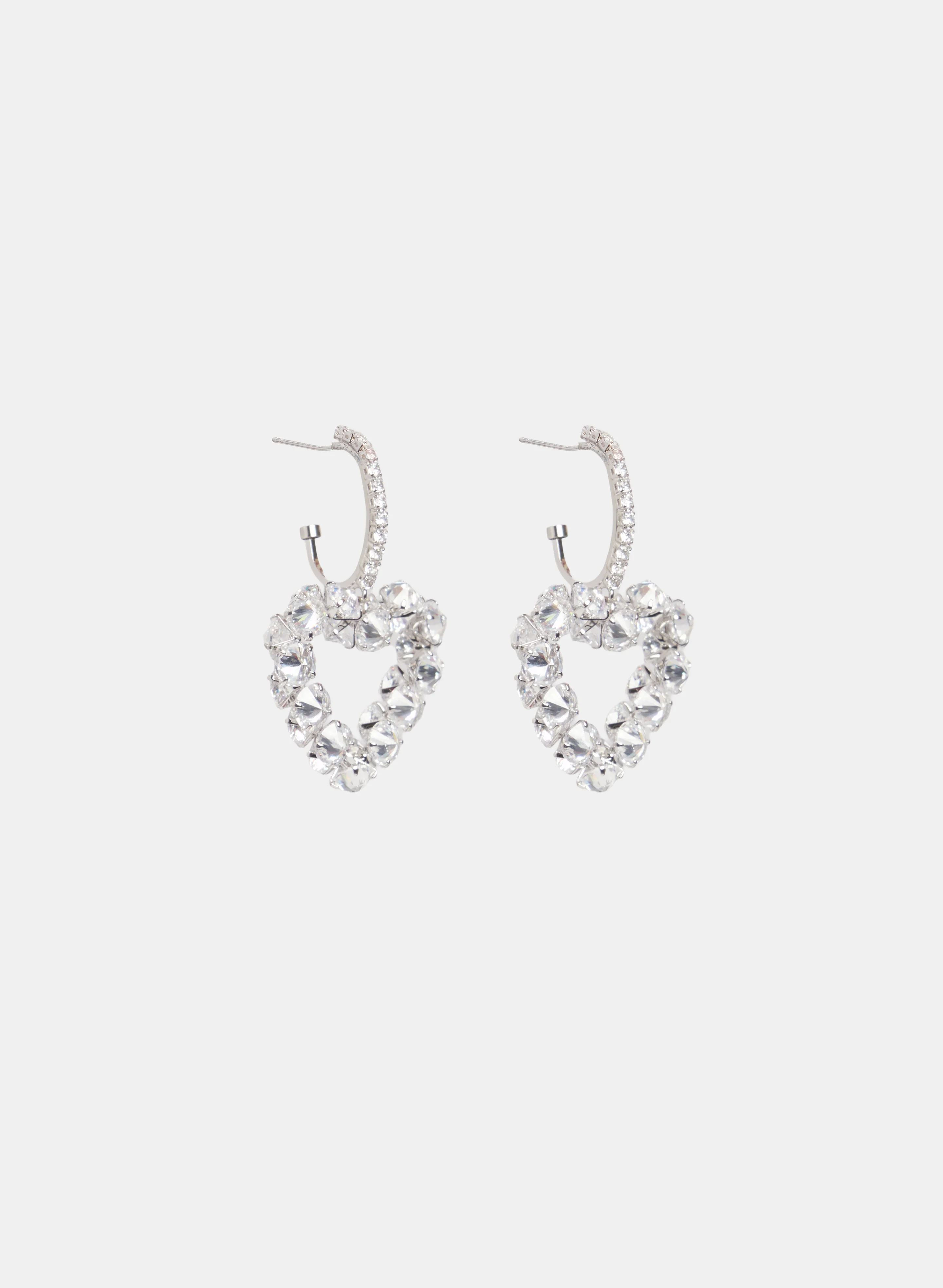 Heart Drop Hoop Earrings - Image 3