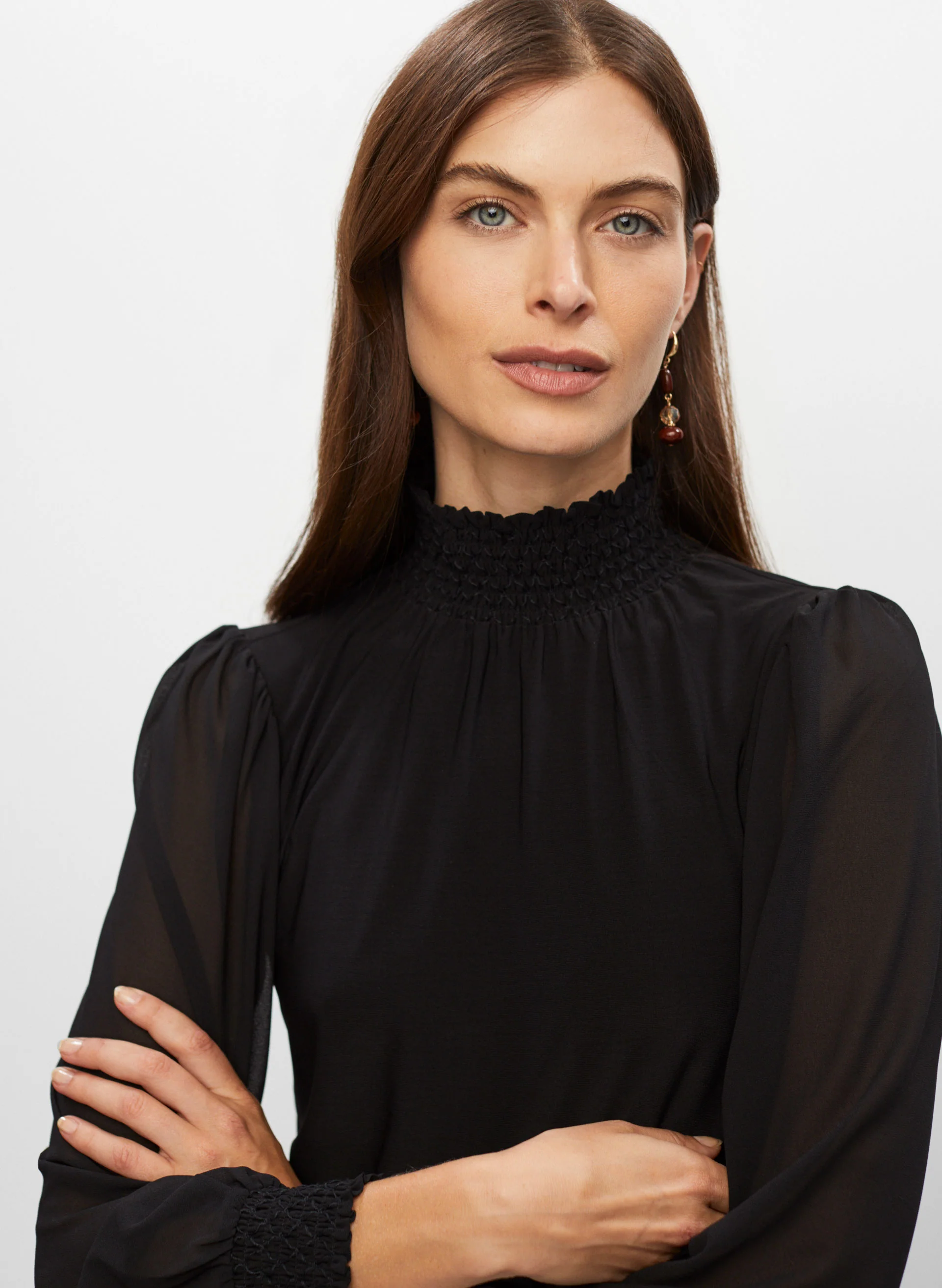 High Neck Chiffon Blouse - Image 2
