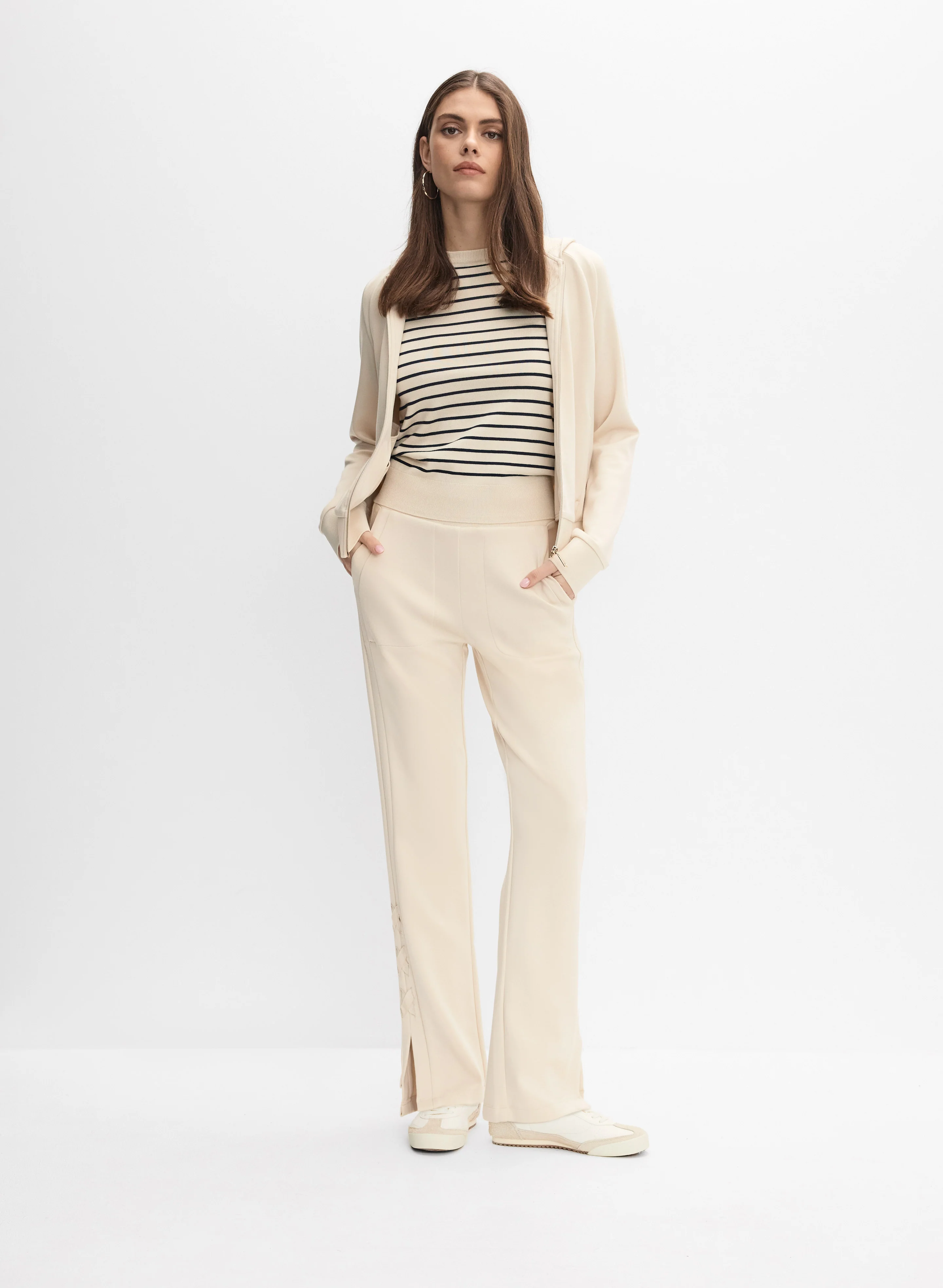 Hooded Lace-Up Detail Jacket - Image 3