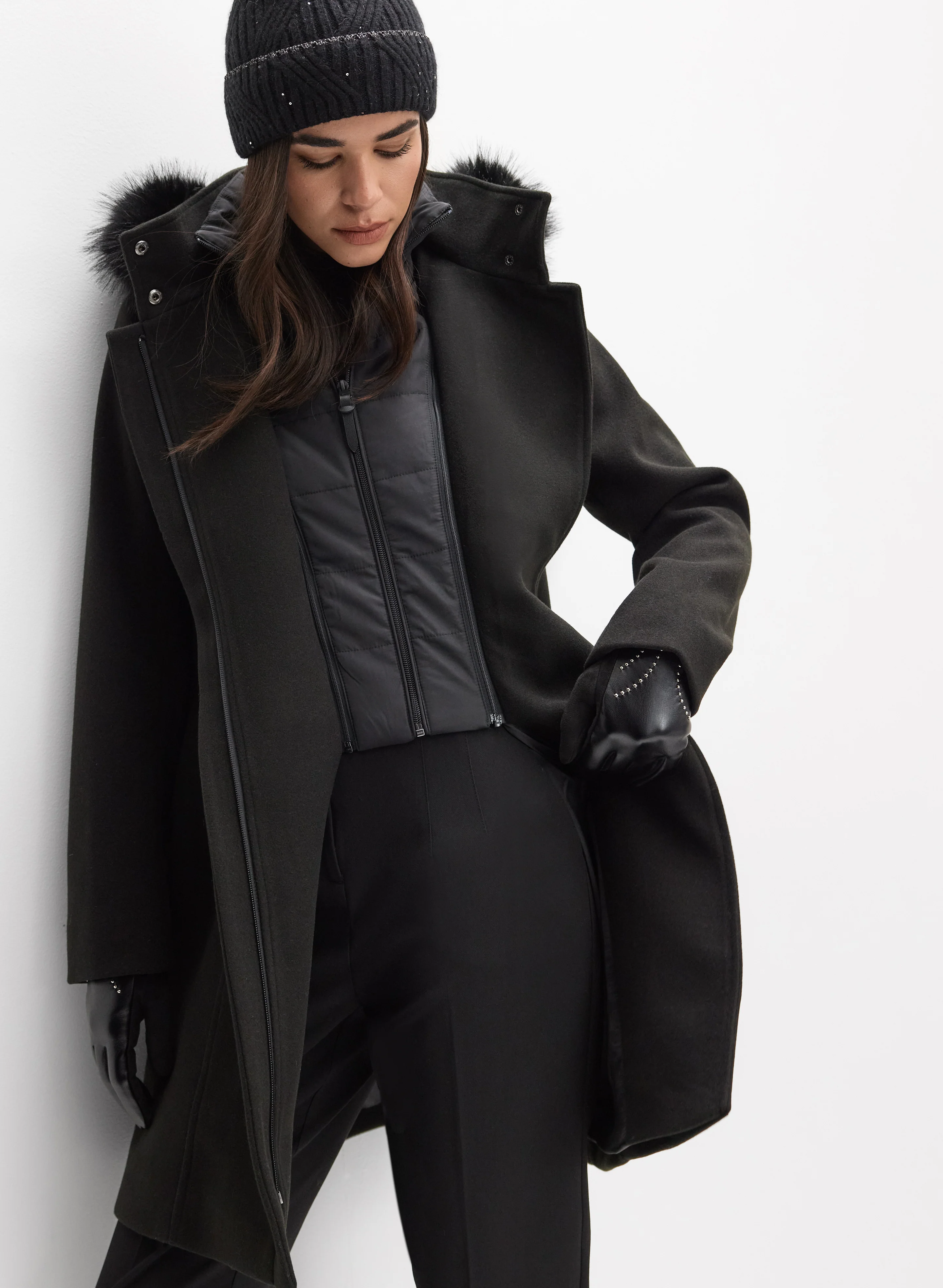 Hooded Stretch-Wool Coat - Image 9
