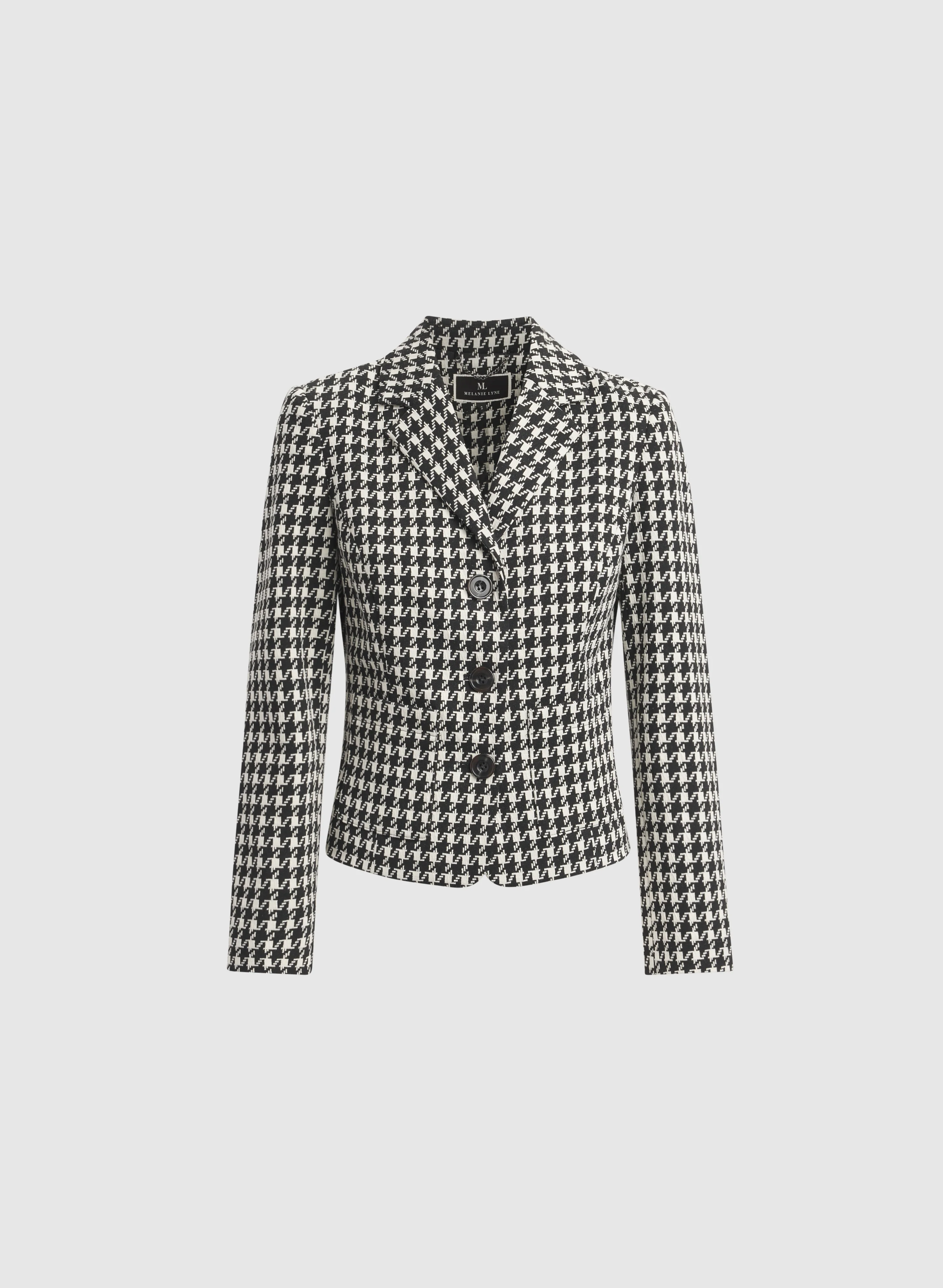 Houndstooth Knit Blazer - Image 6