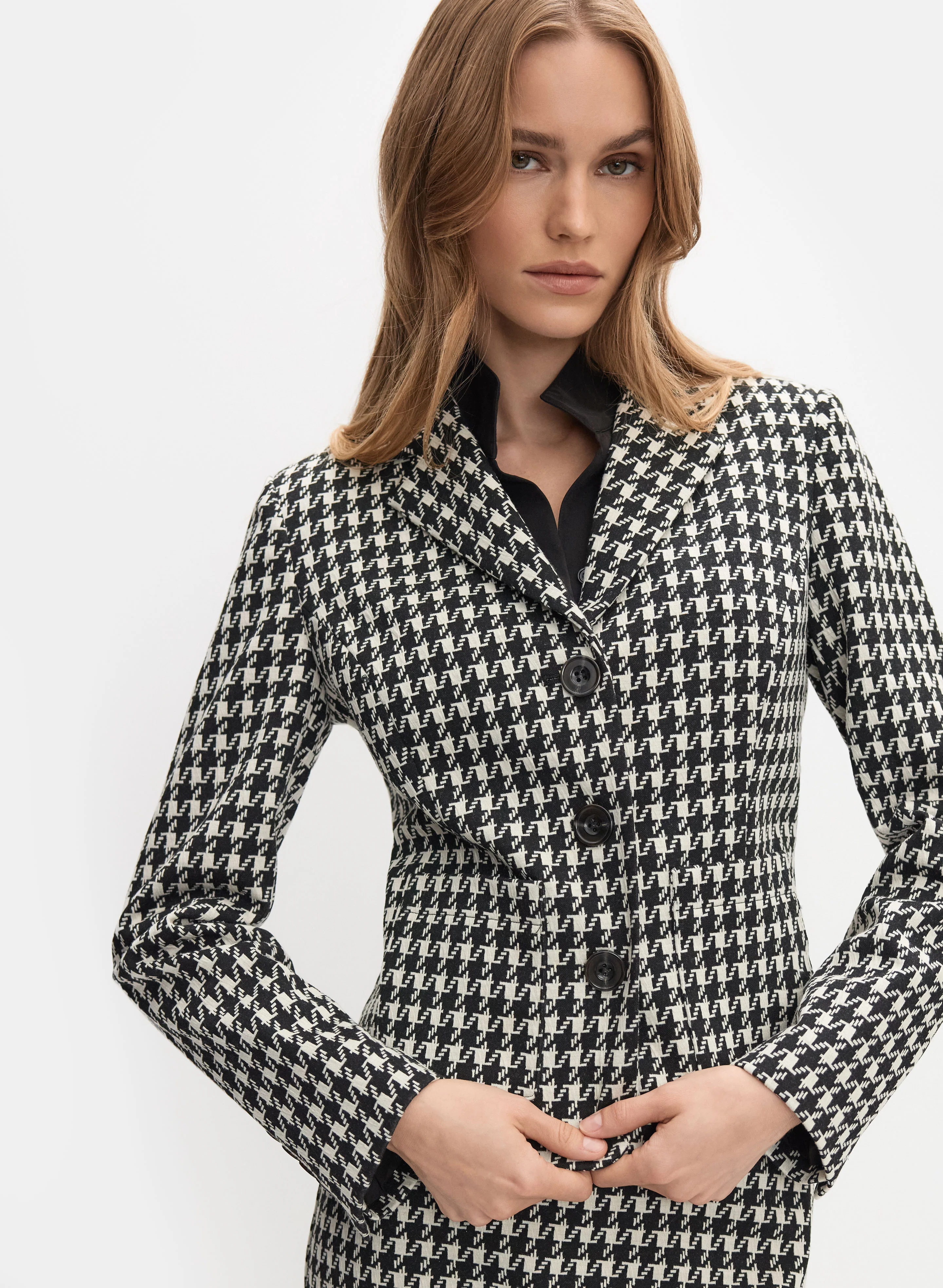Houndstooth Knit Blazer - Image 8