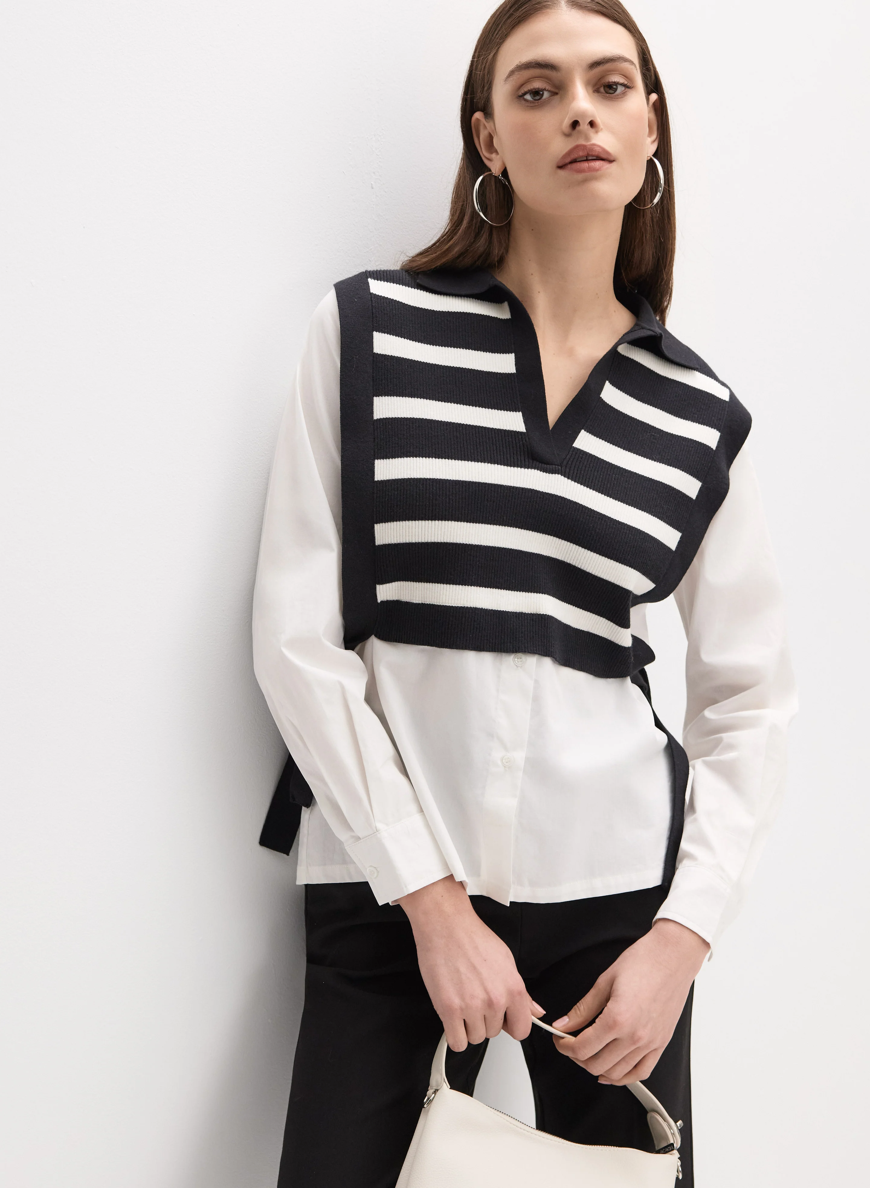 Illusion Knit Layered Blouse