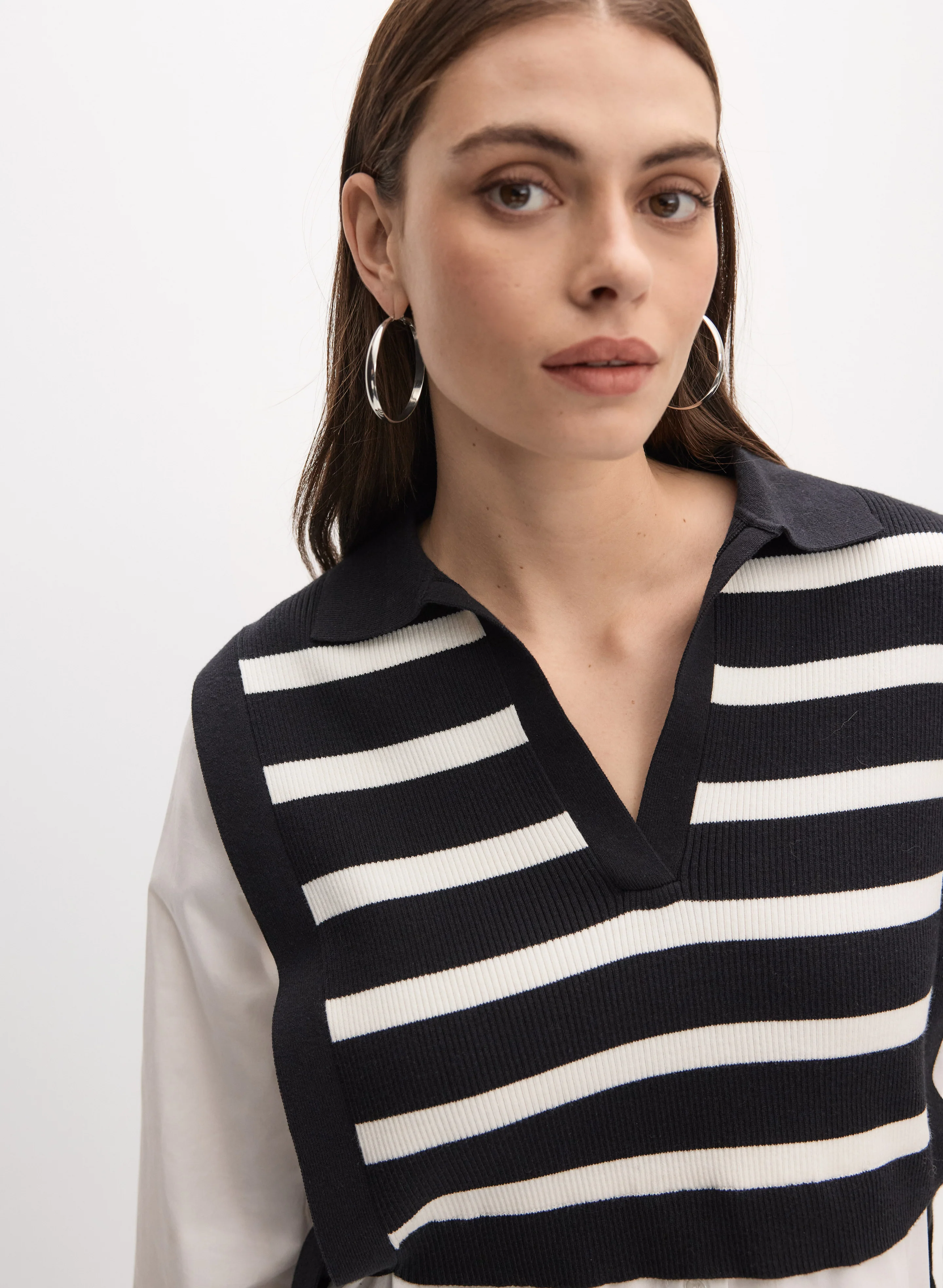 Illusion Knit Layered Blouse - Image 2