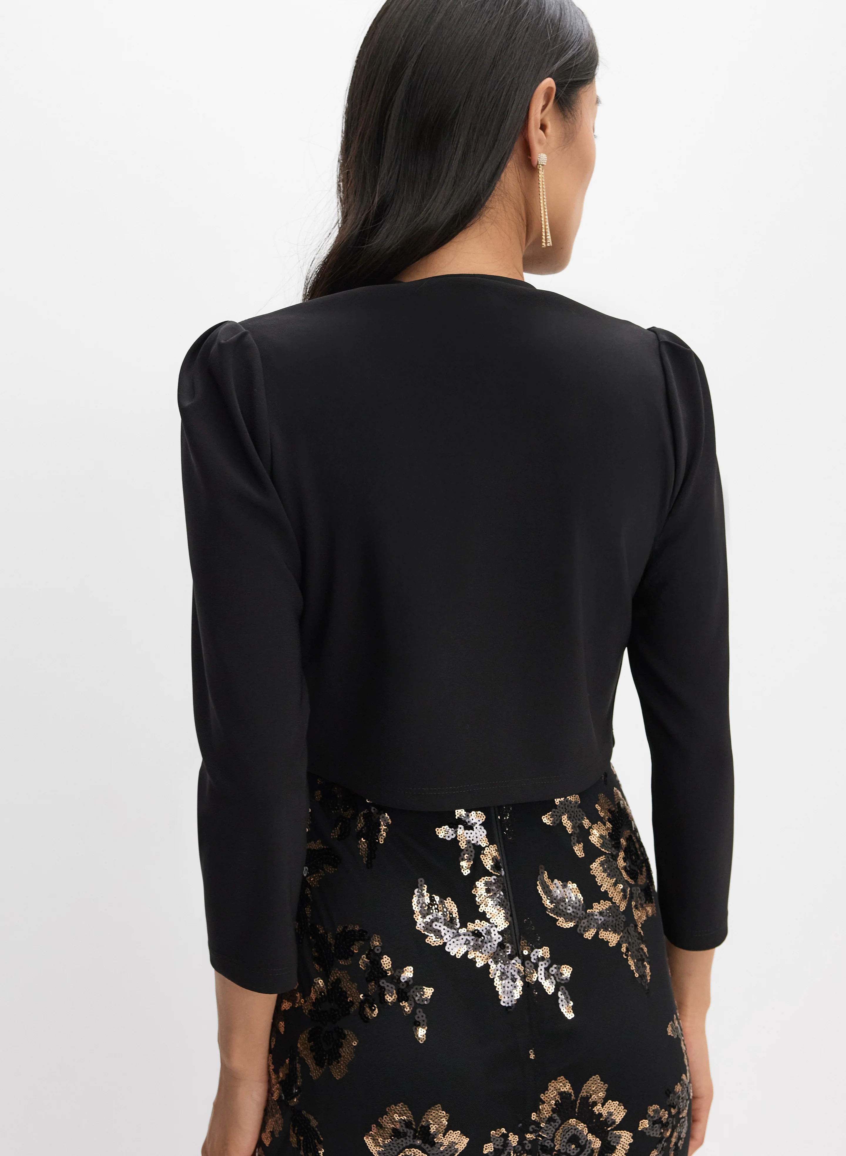 Jersey Puffed Sleeve Bolero - Image 4