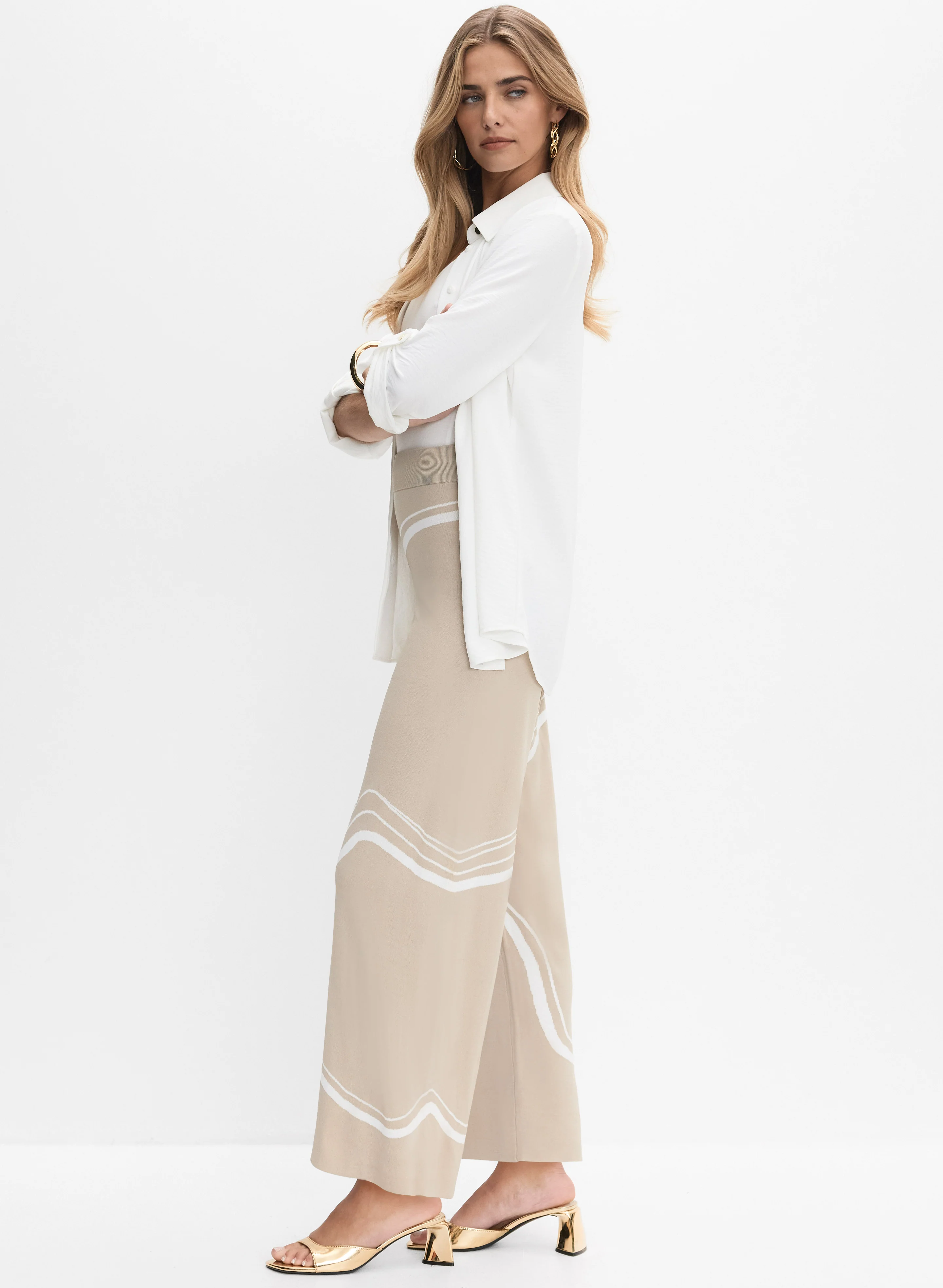 Joseph Ribkoff - Abstract Wide-Leg Pants - Image 5