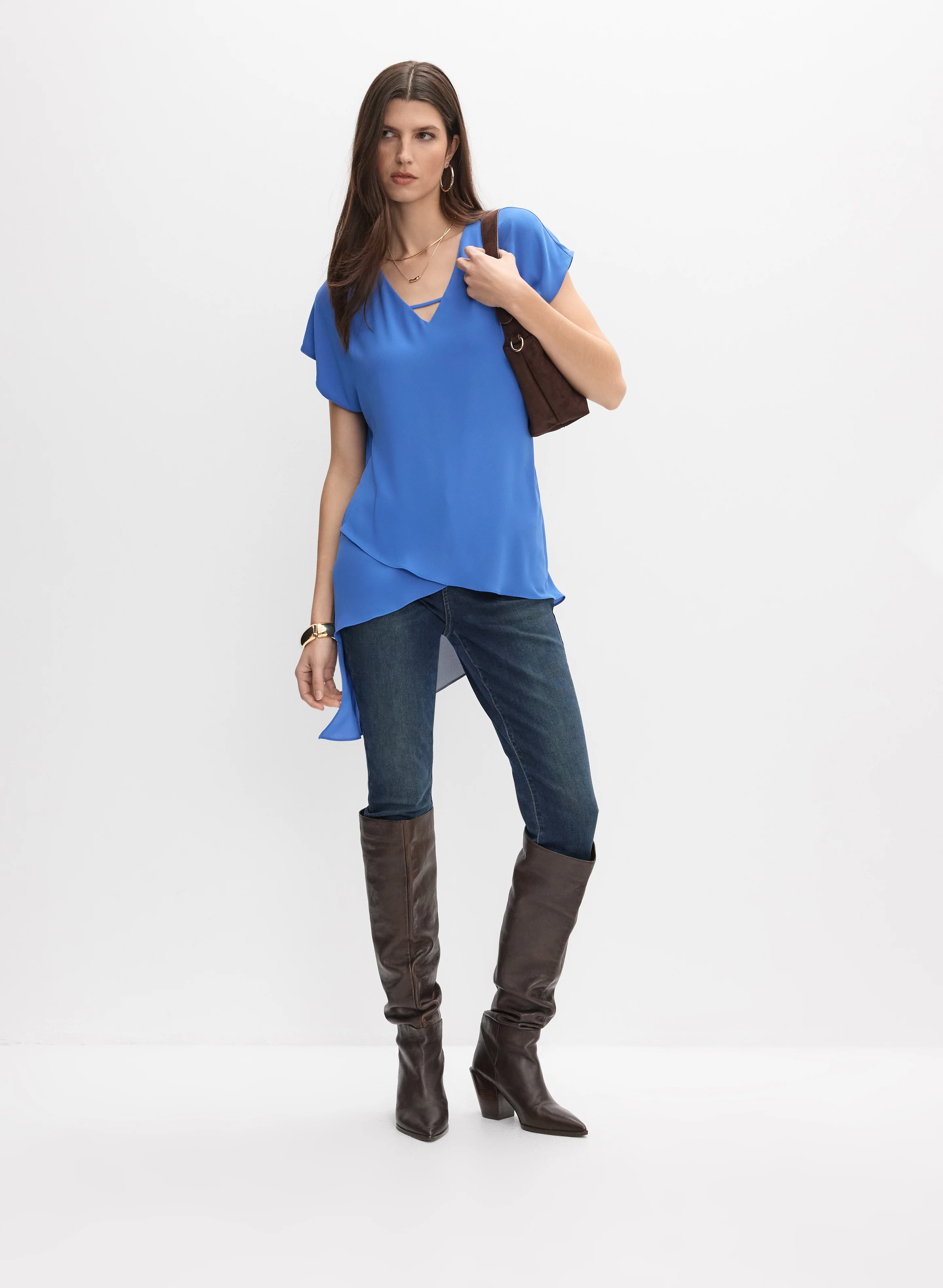 Joseph Ribkoff - Asymmetric Hem Blouse - Image 3