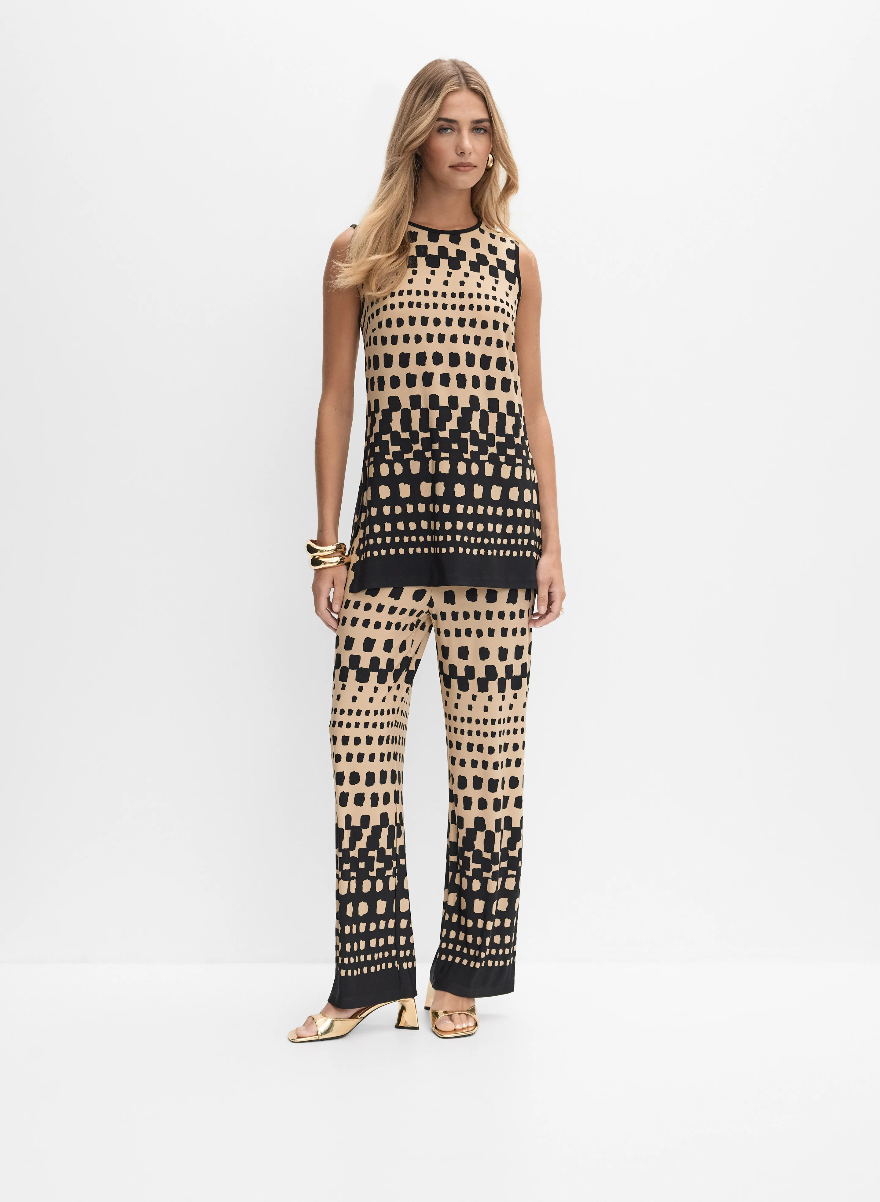 Joseph Ribkoff - Block Print Wide-Leg Pants - Image 3