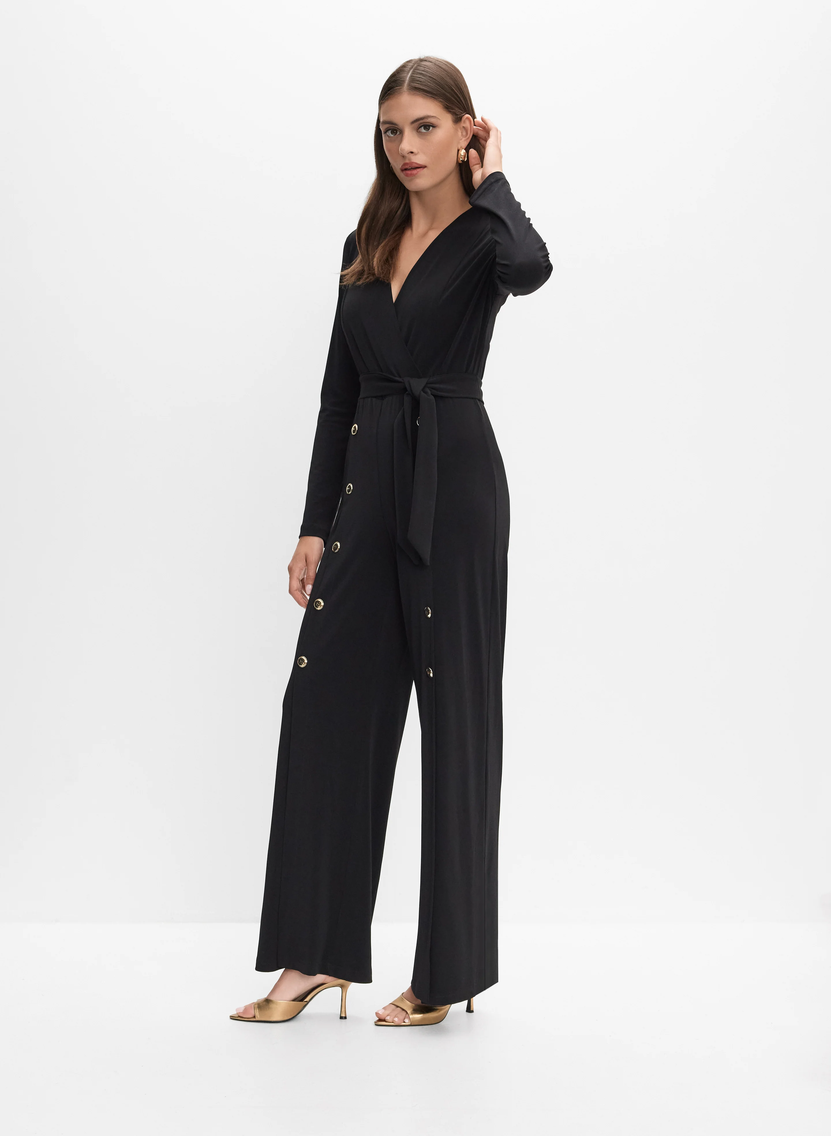 Joseph Ribkoff - Button Placket Detail Jumpsuit - Image 3