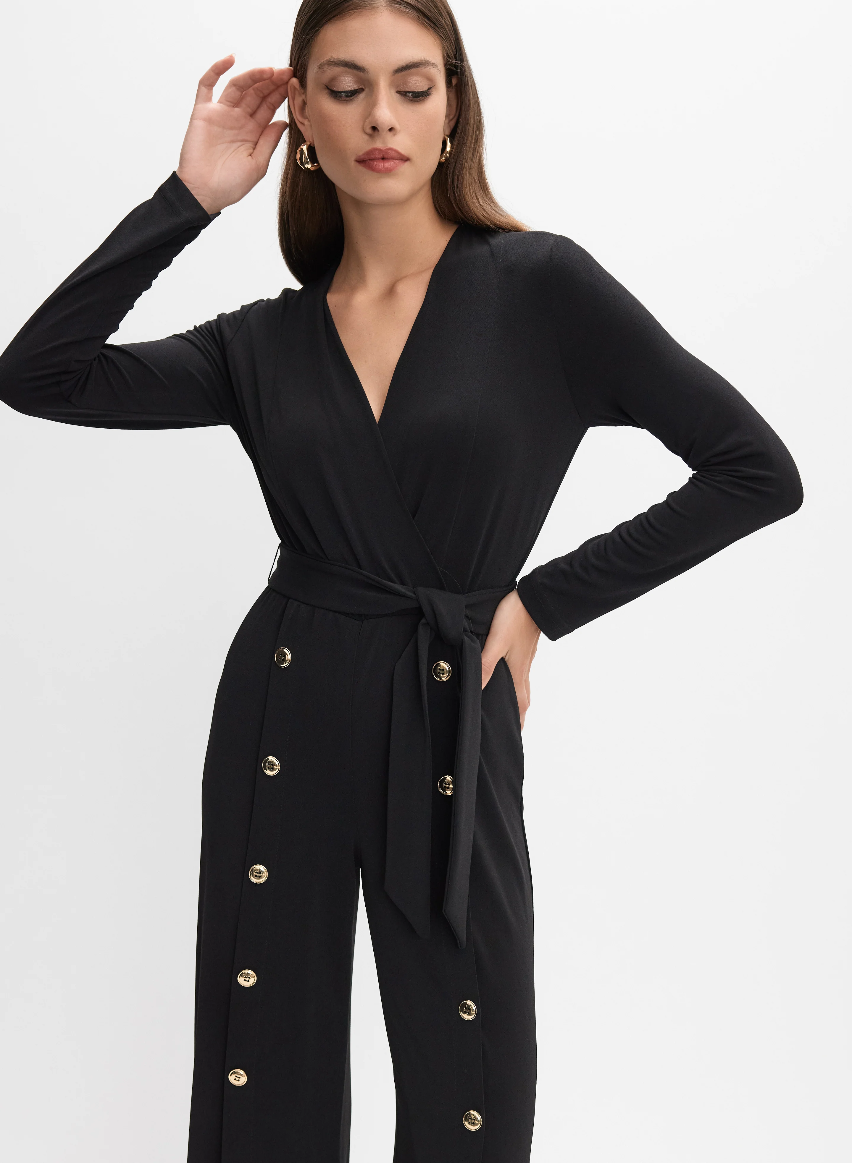 Joseph Ribkoff - Button Placket Detail Jumpsuit - Image 4