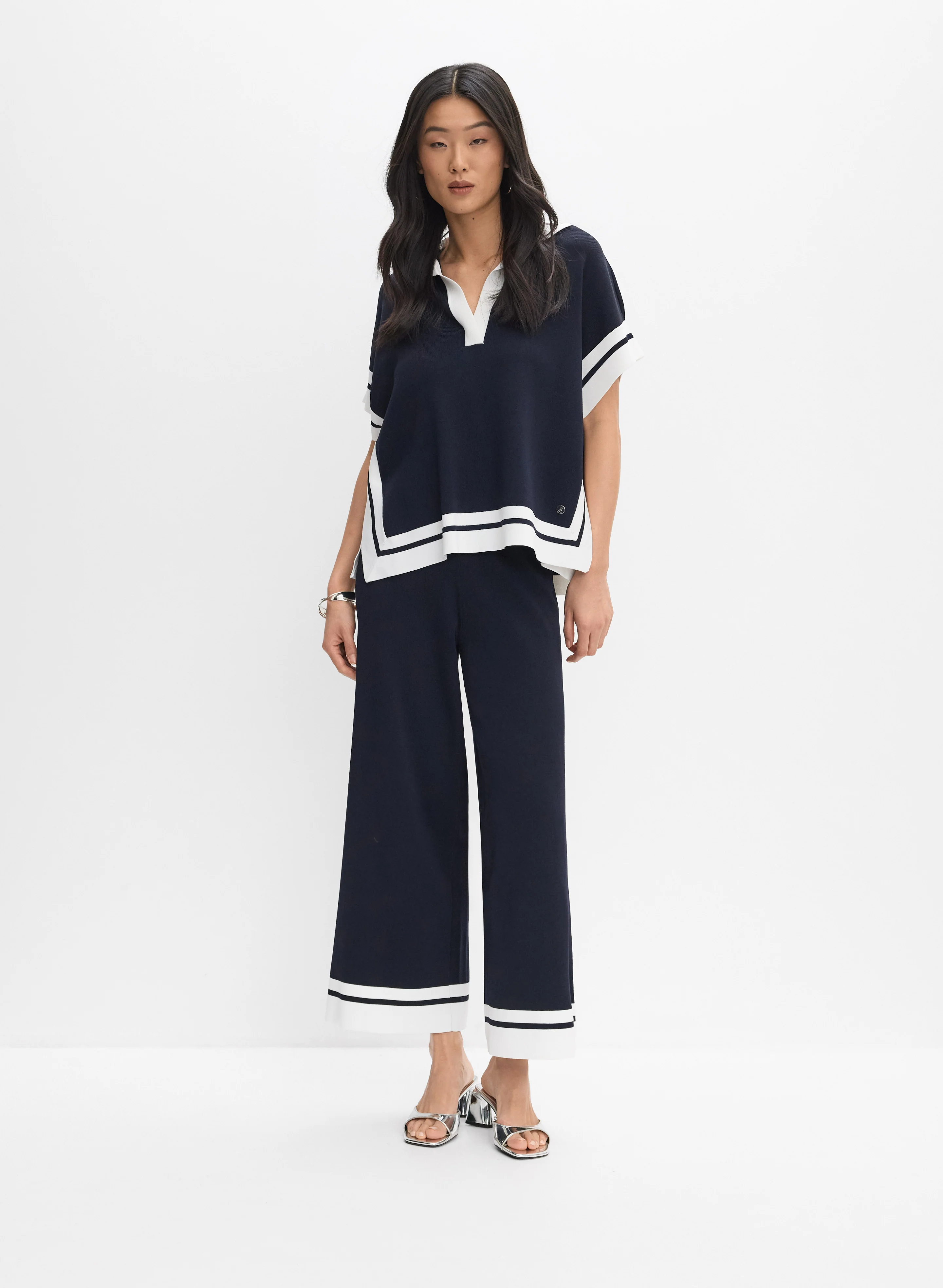 Joseph Ribkoff - Contrast Trim Pants - Image 3