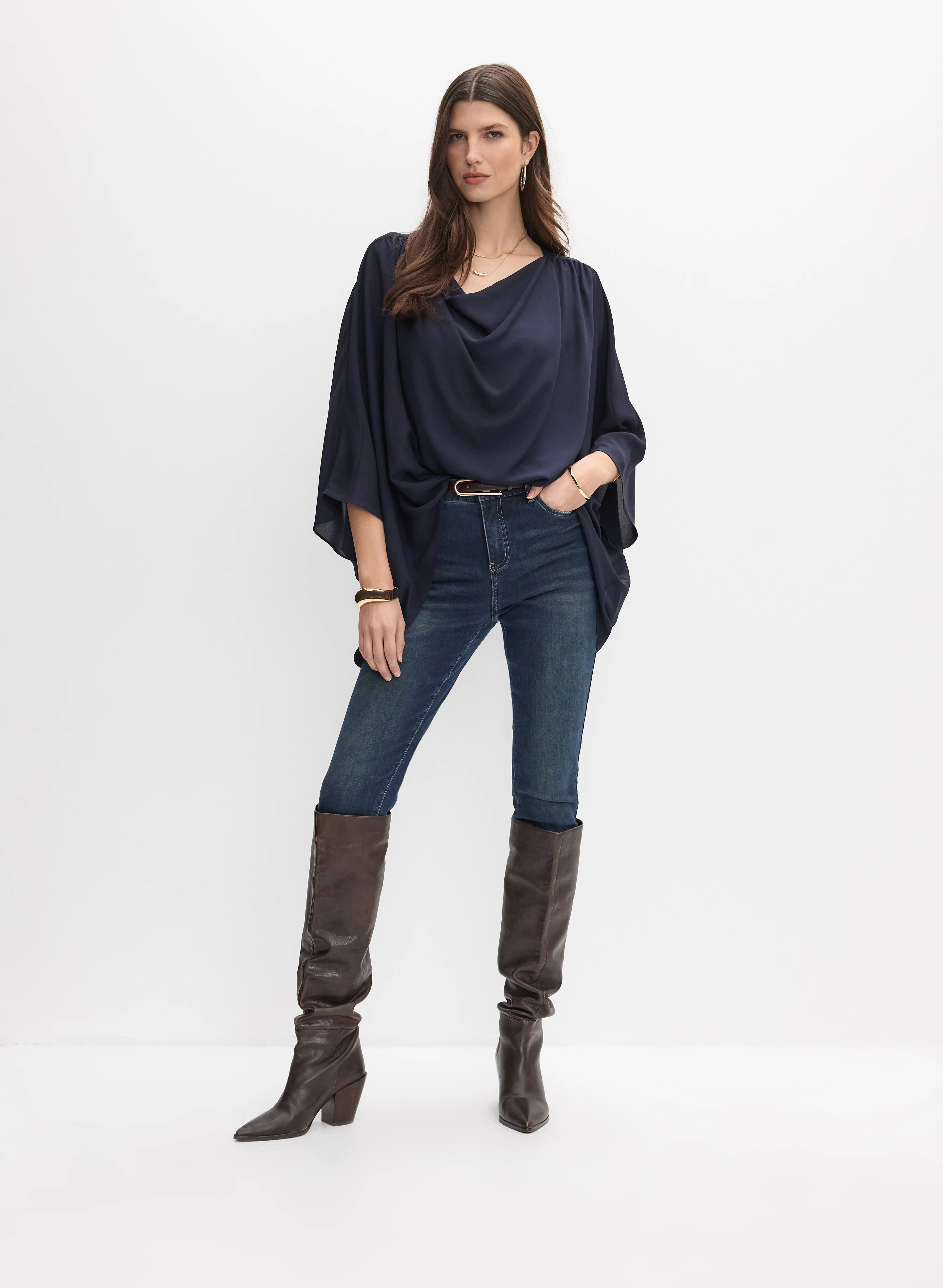 Joseph Ribkoff - Crepe Popover Blouse - Image 3