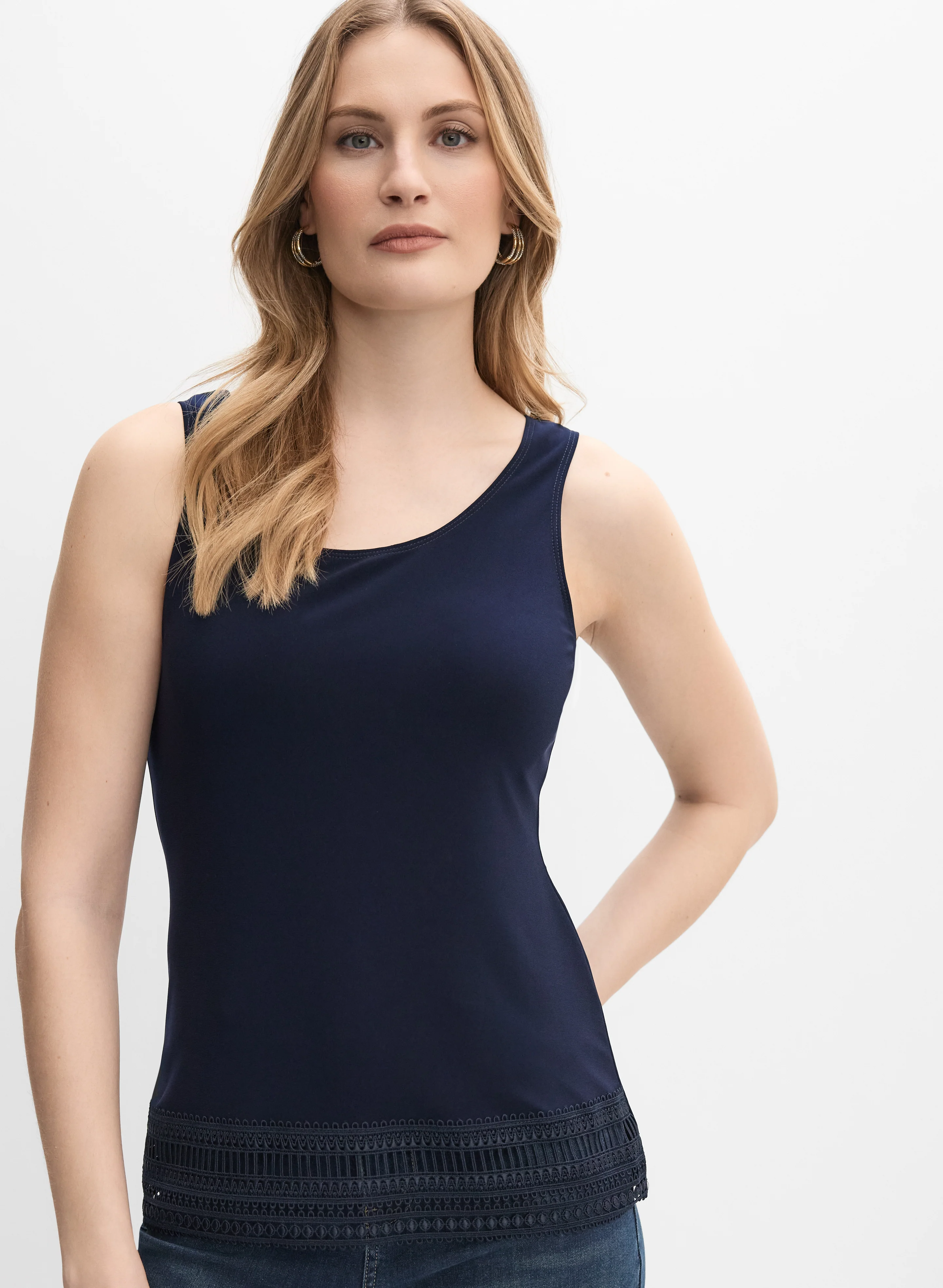 Joseph Ribkoff - Crochet Trim Top & Sweater Set - Image 2