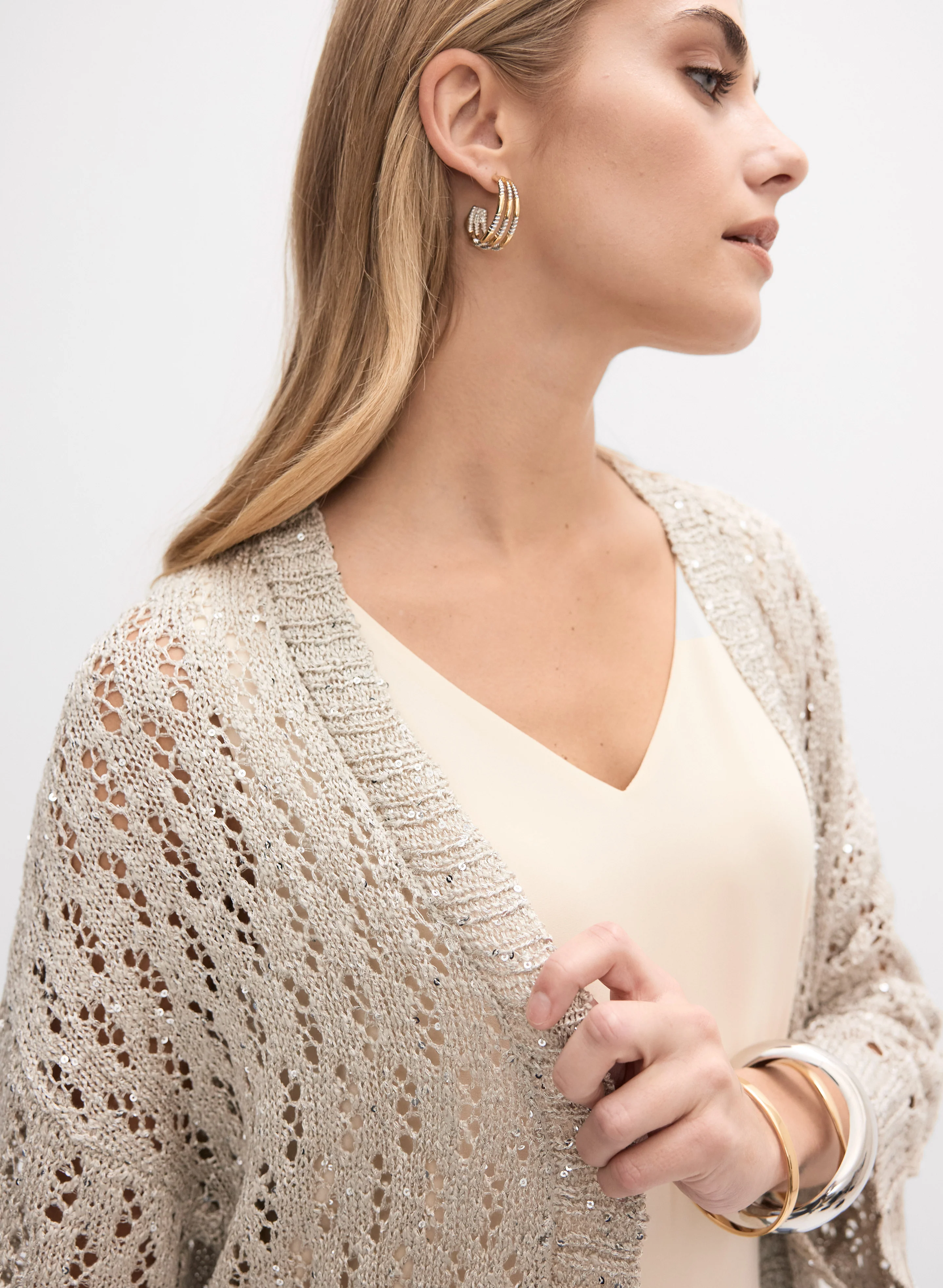 Joseph Ribkoff - Embellished Tricot Knit Cardigan - Image 2