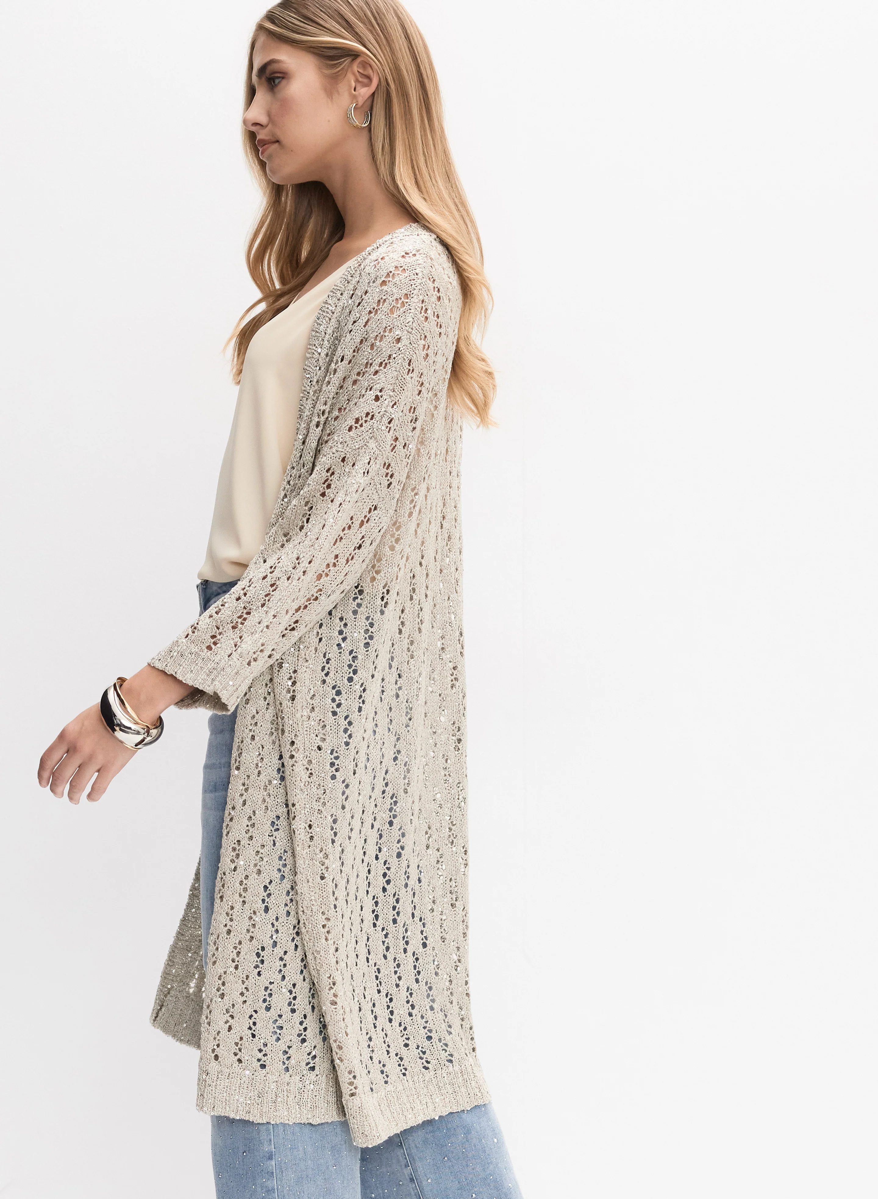 Joseph Ribkoff - Embellished Tricot Knit Cardigan - Image 3
