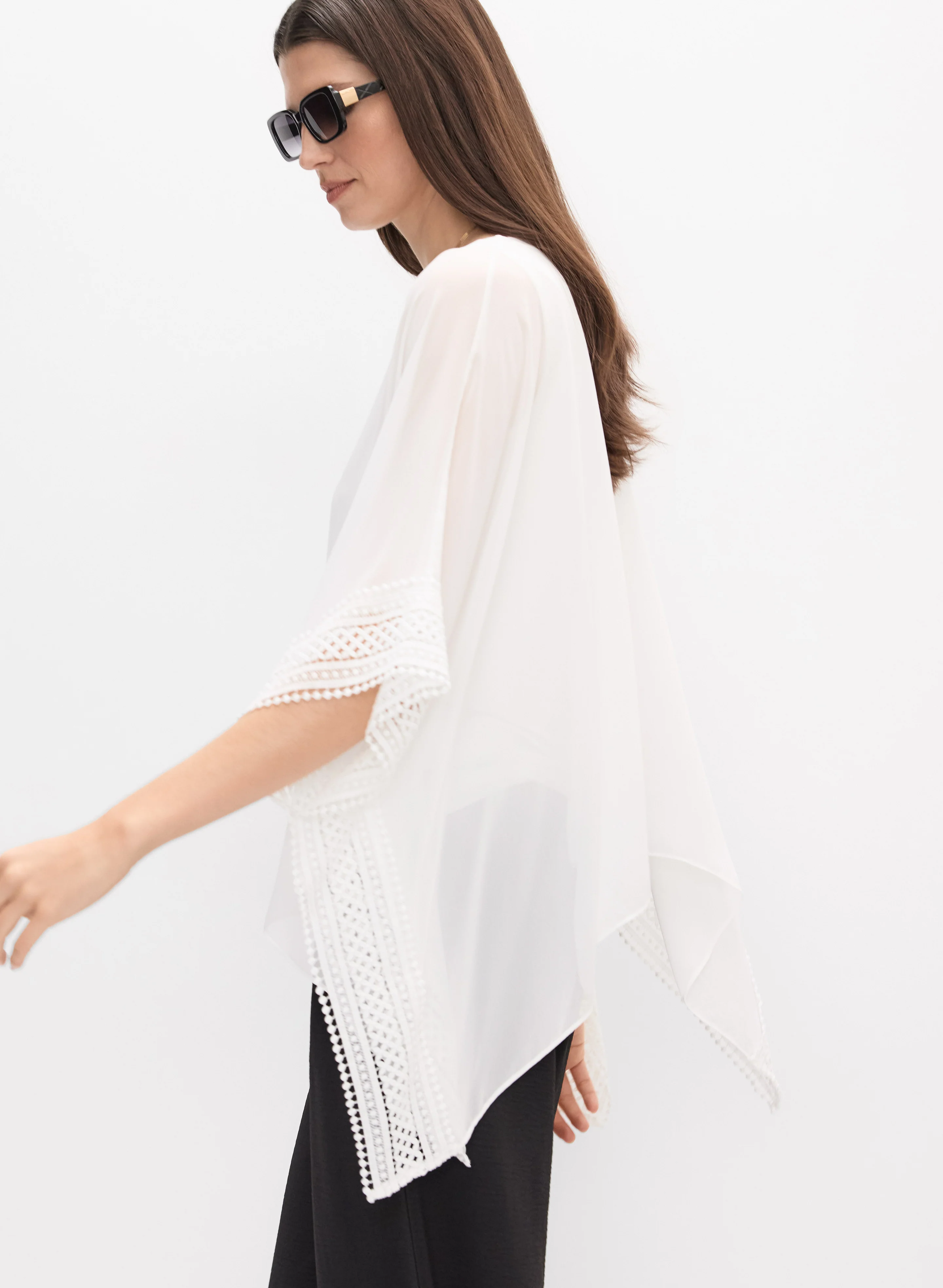 Joseph Ribkoff - Embroidered Trim Blouse - Image 5
