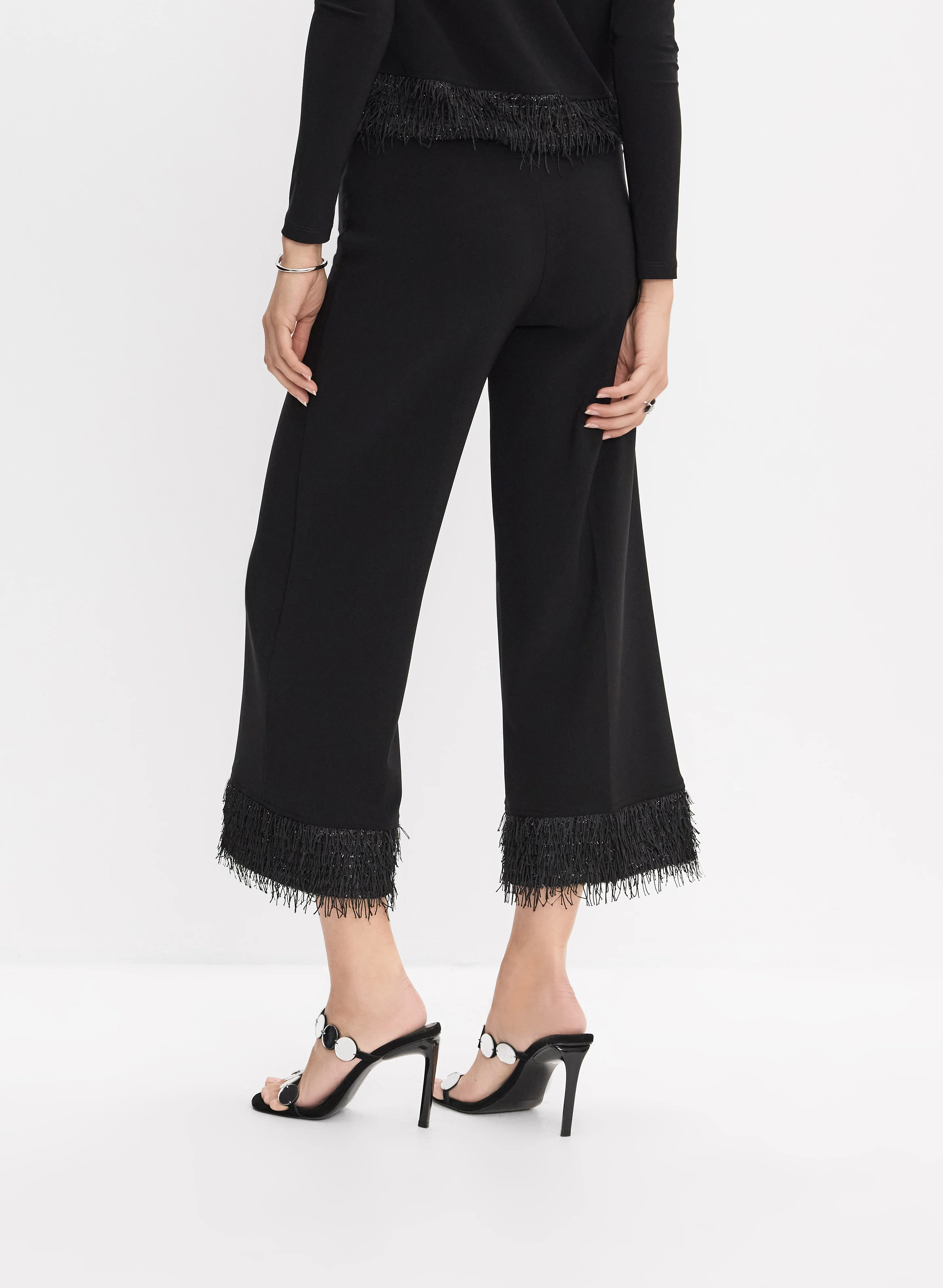 Joseph Ribkoff - Feather Trim Pants - Image 2