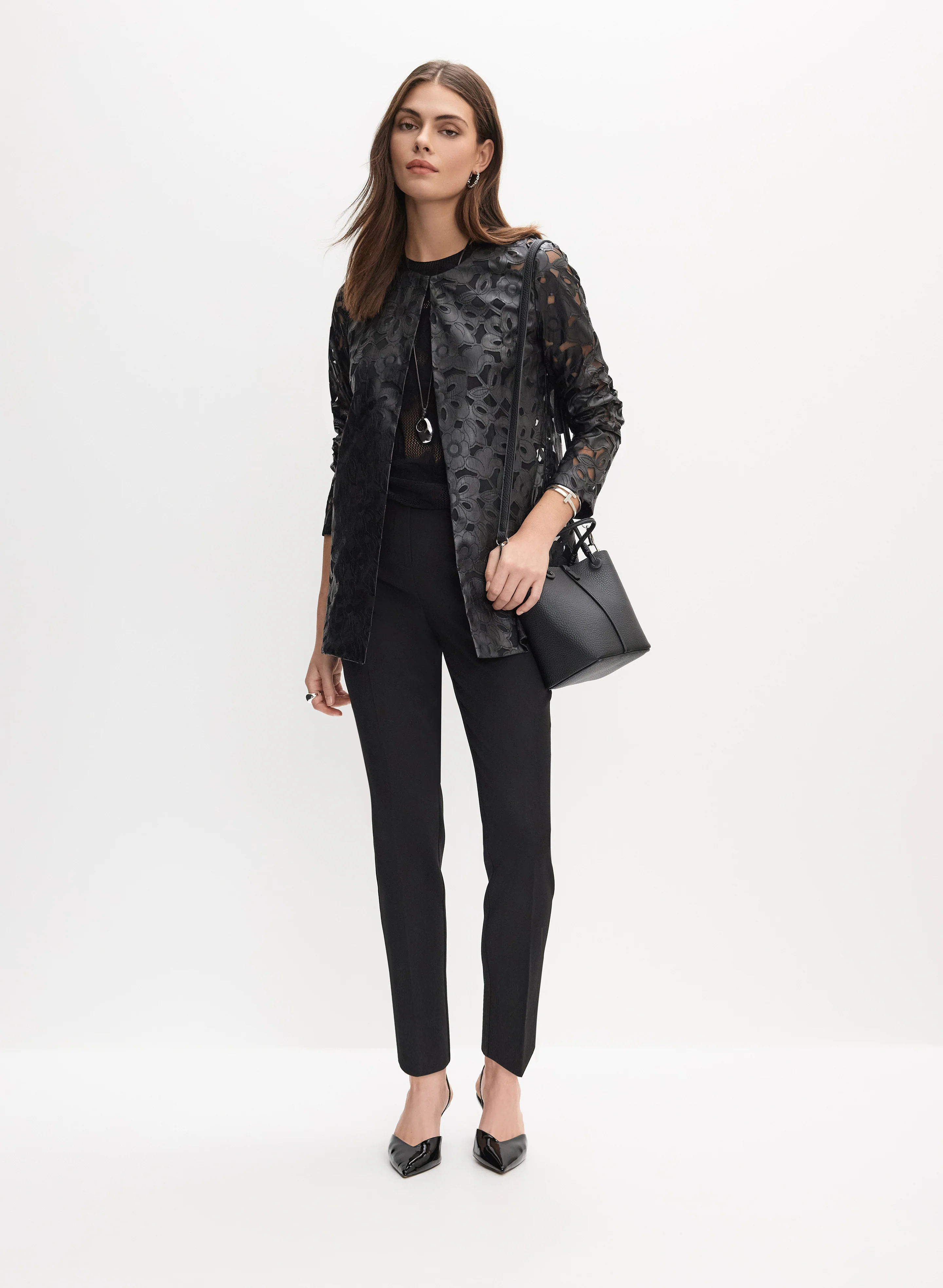 Floral Vegan Leather Jacket - Image 3