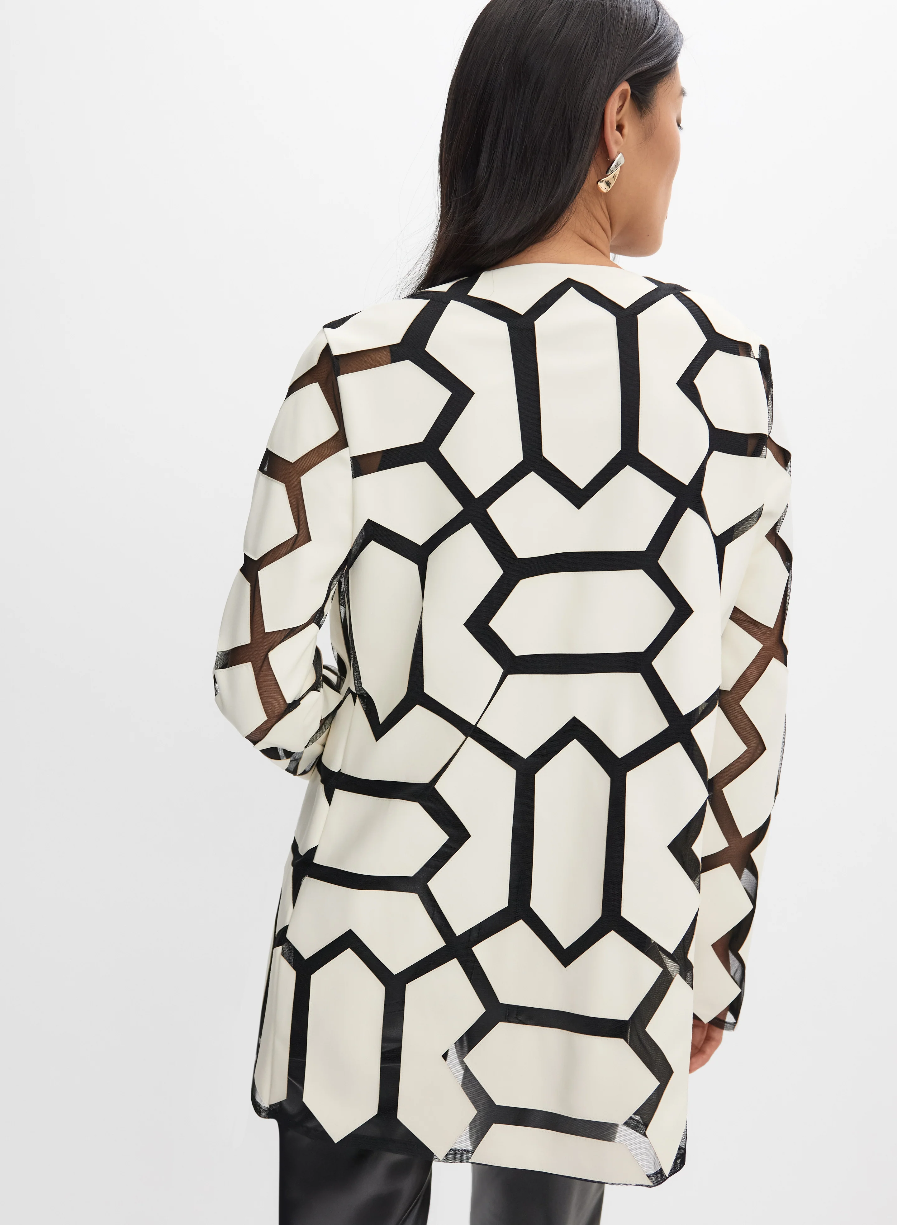 Joseph Ribkoff - Geometric Mesh Jacket - Image 4