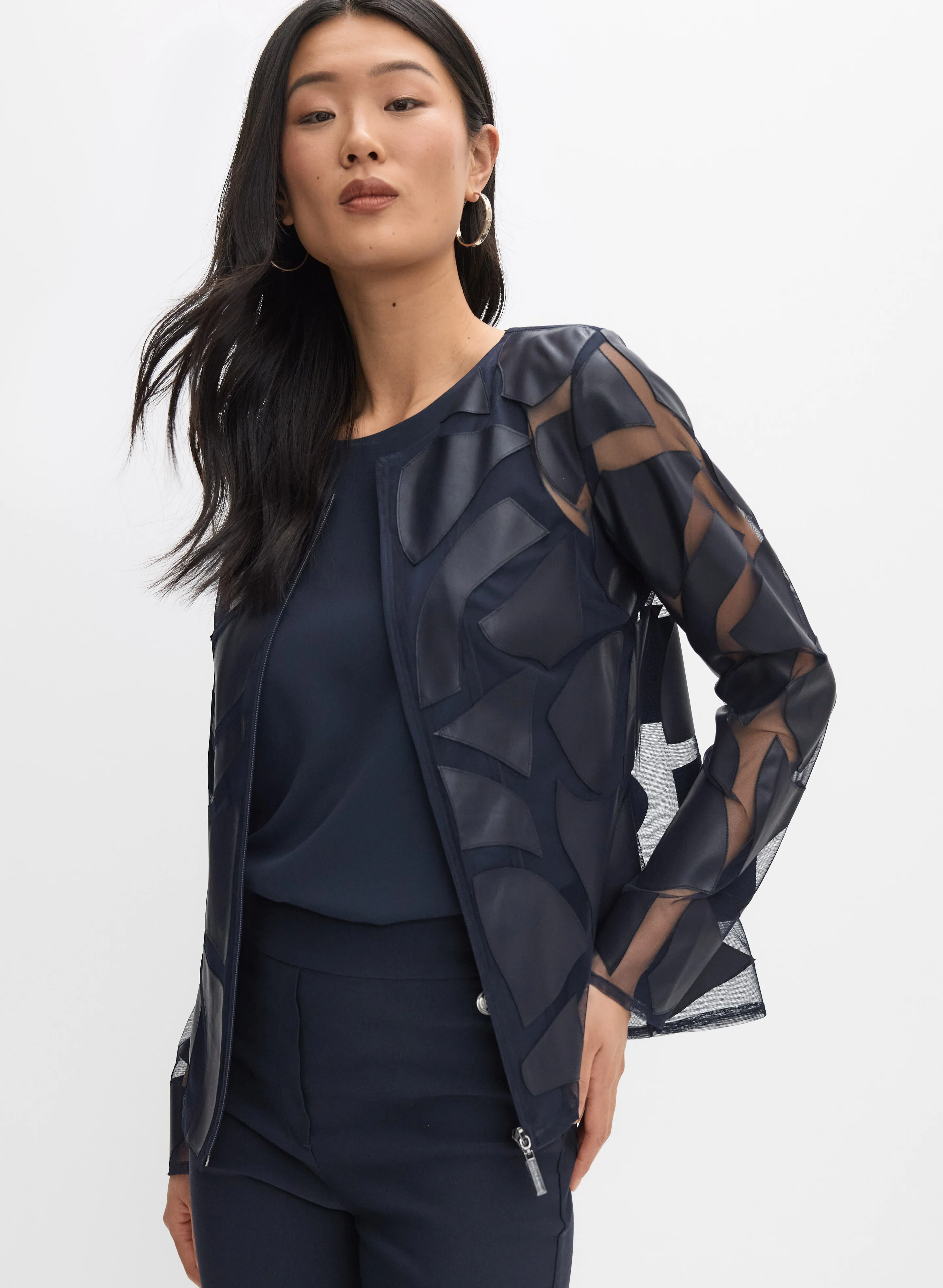 Joseph Ribkoff - Mesh Zip Jacket