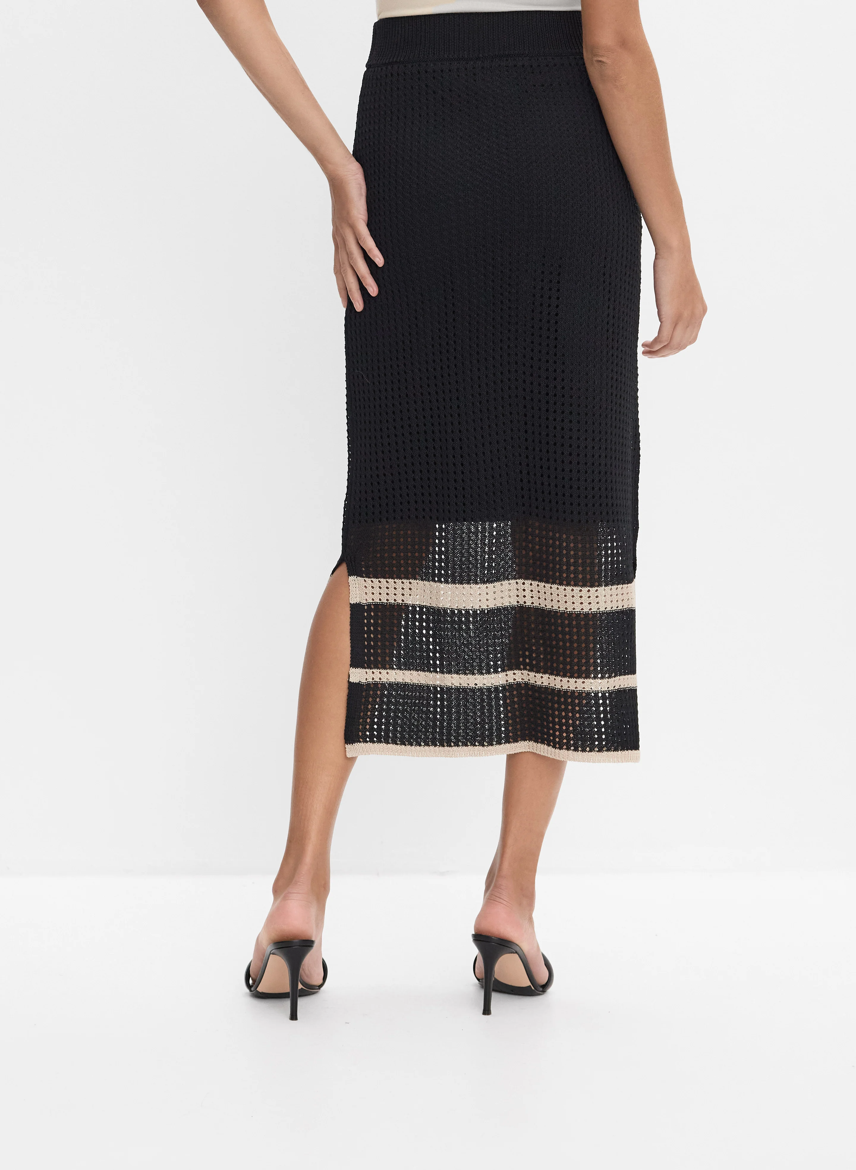 Joseph Ribkoff - Open Knit Midi Skirt - Image 2