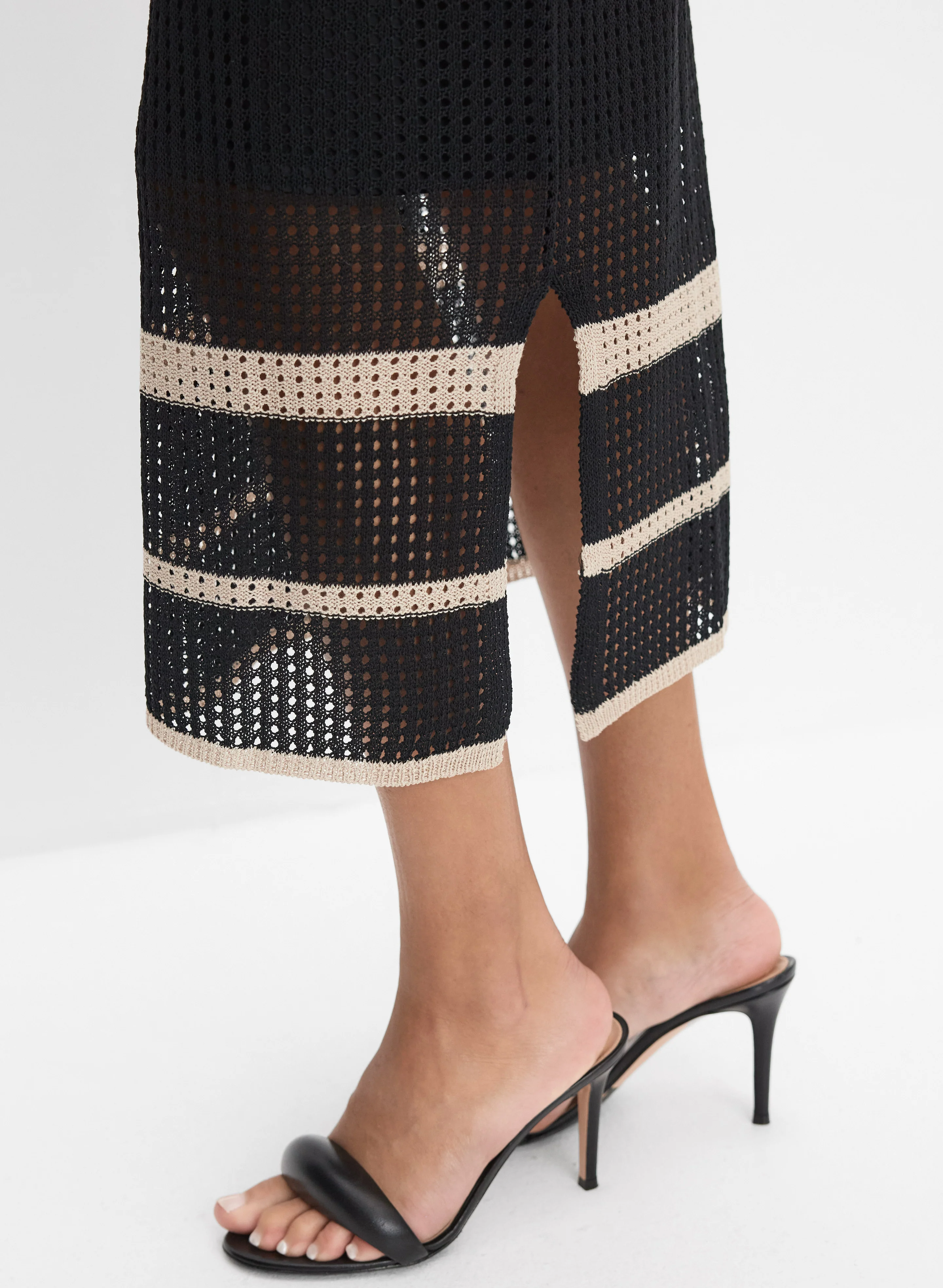 Joseph Ribkoff - Open Knit Midi Skirt - Image 4