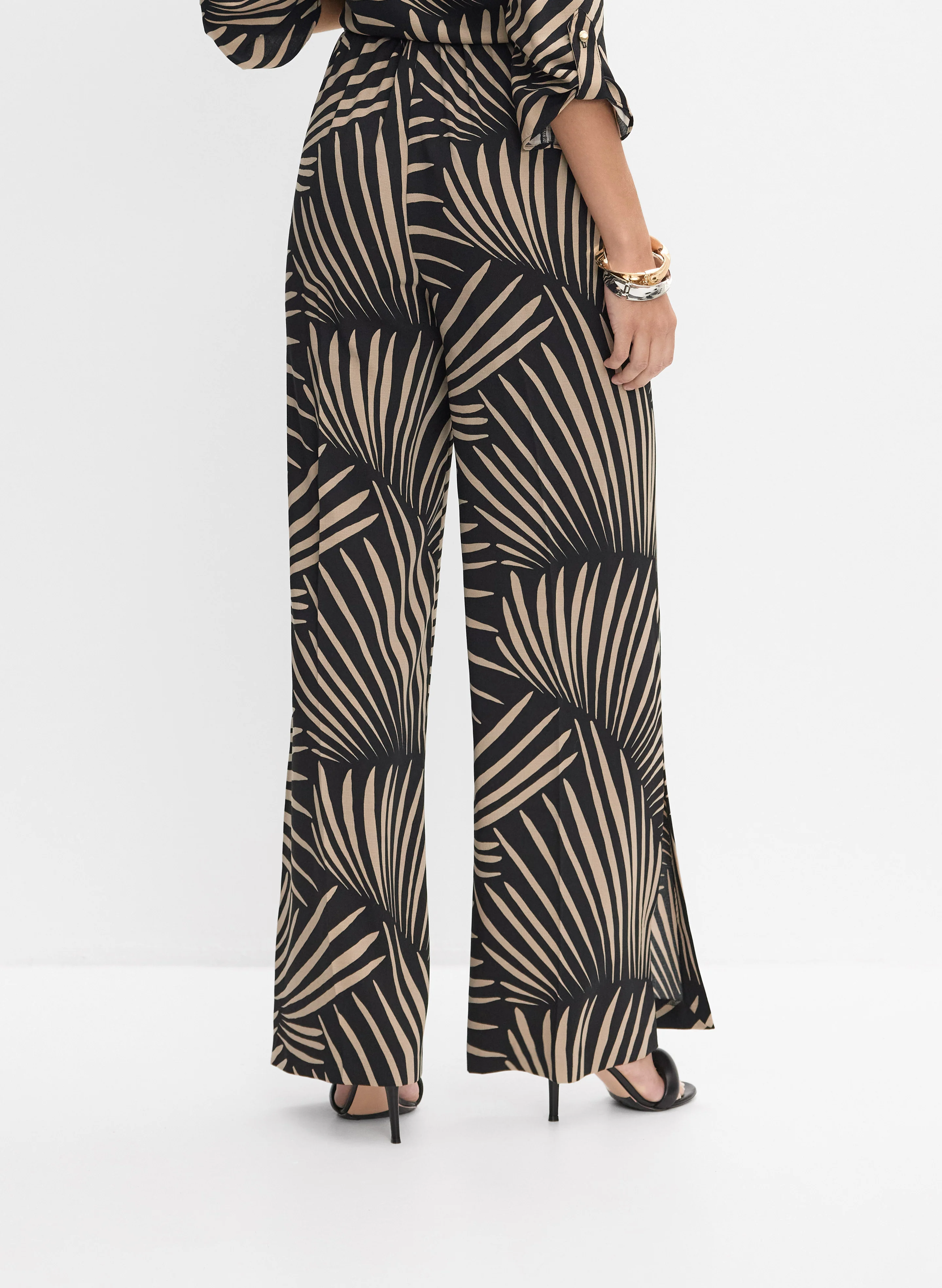 Joseph Ribkoff - Palm Leaf Wide-Leg Pants - Image 2